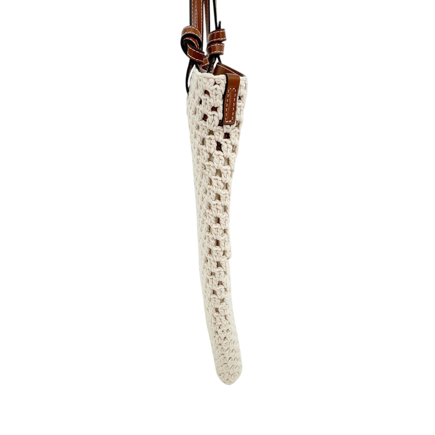STAUD Crocheted Porte Tote Bag in Cream
