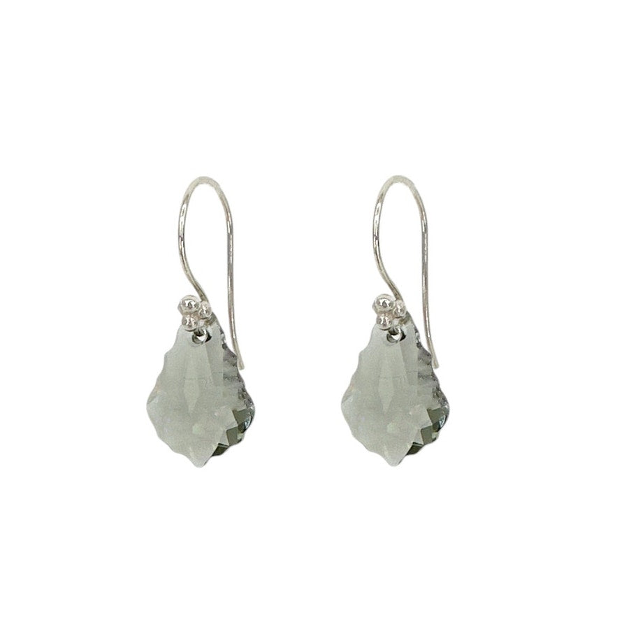 SWAROVSKI Crystal Black Diamond & Sterling Silver French Wire Earrings