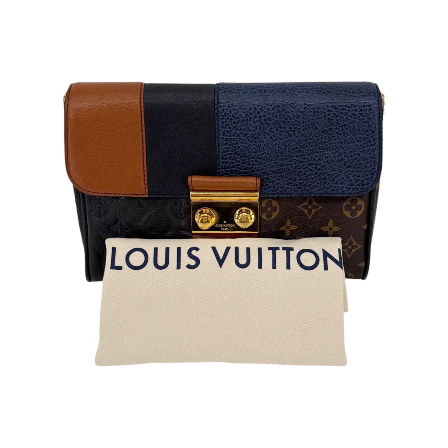 LOUIS VUITTON Limited Edition Monogram Blocks Pochette Plate Marine