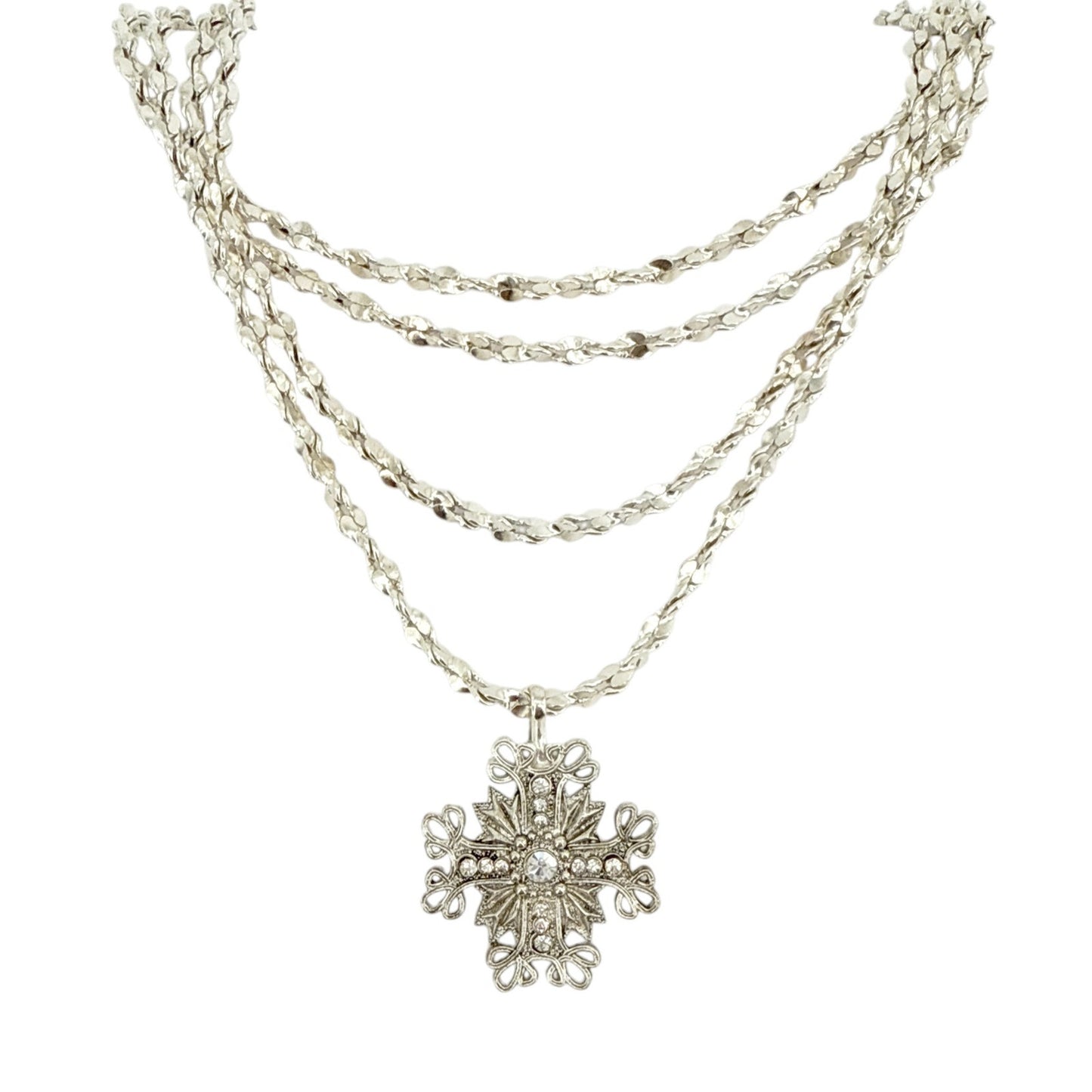 VIRGINS SAINTS & ANGELS VSA Love Chain Necklace with Electra Medallion in Silver