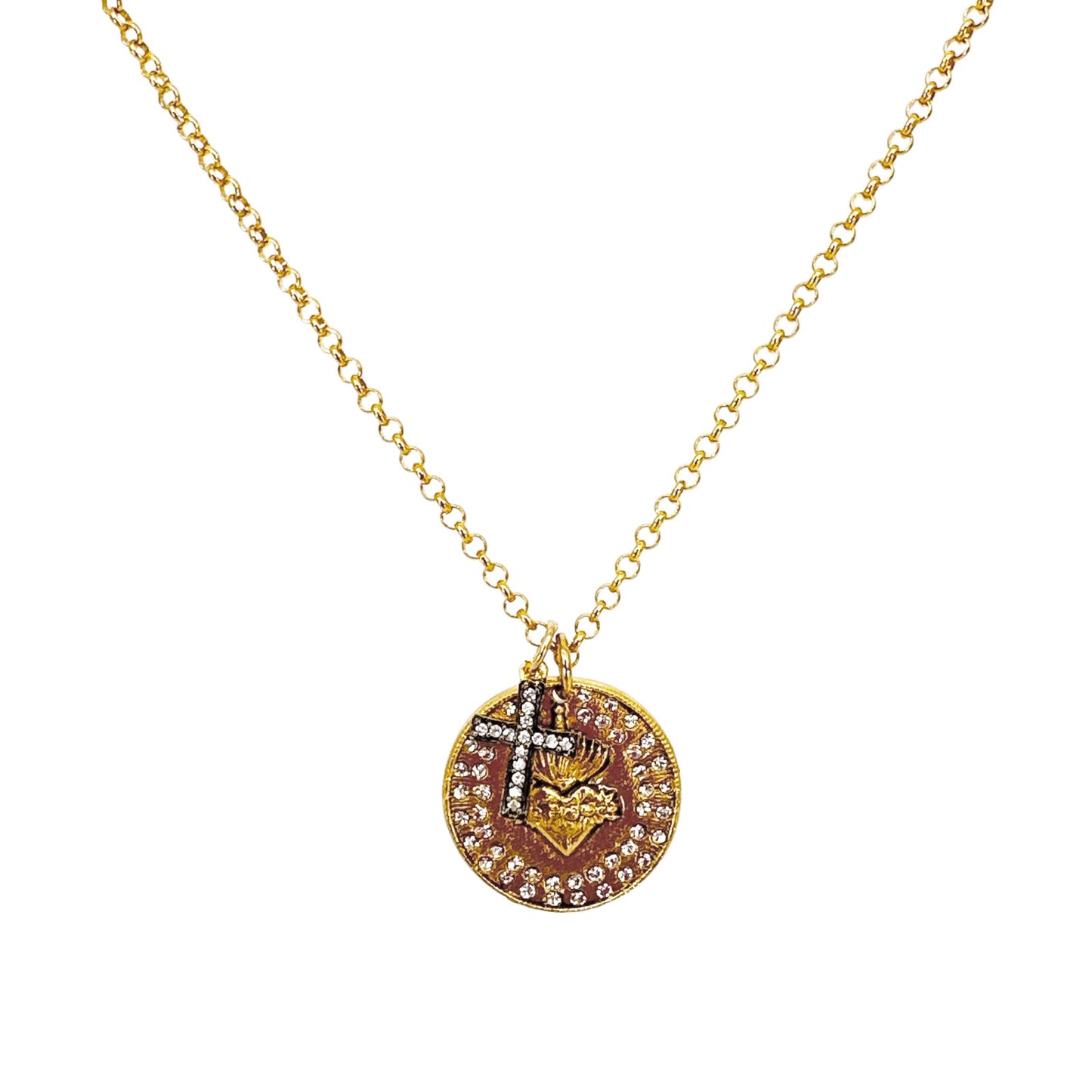 VIRGINS SAINTS & ANGELS VSA Sacred Heart Relic Charm Necklace Gift Set