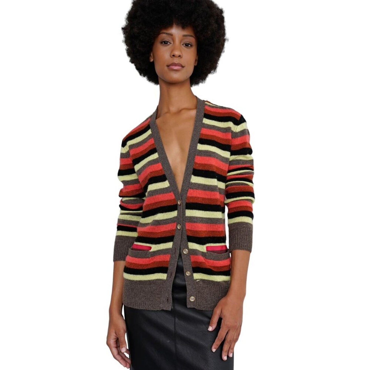 LE SUPERBE Boyfriend Sweater in Bright Stripe S