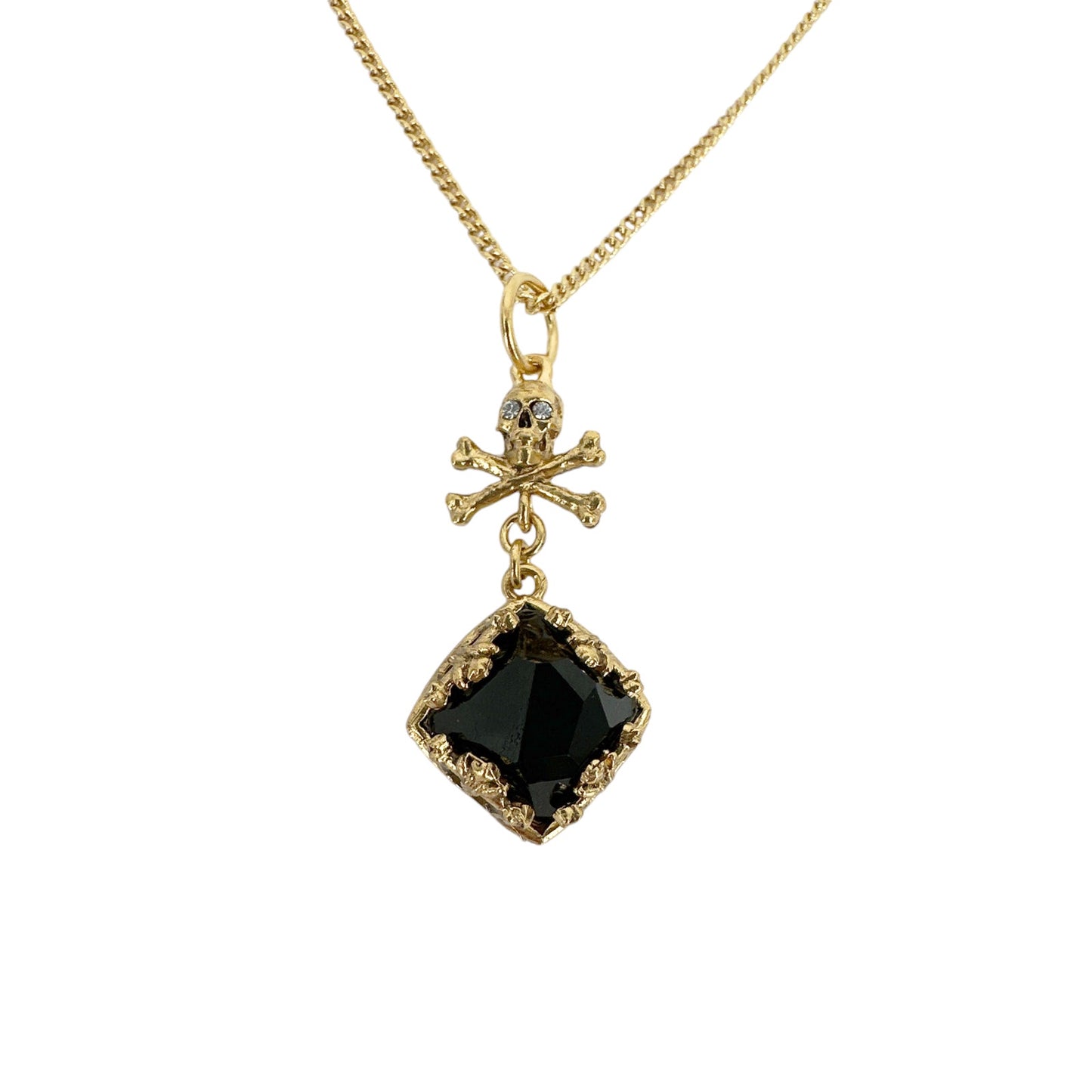 VIRGINS SAINTS & ANGELS VSA Skull Treasure Charm Necklace in Gold