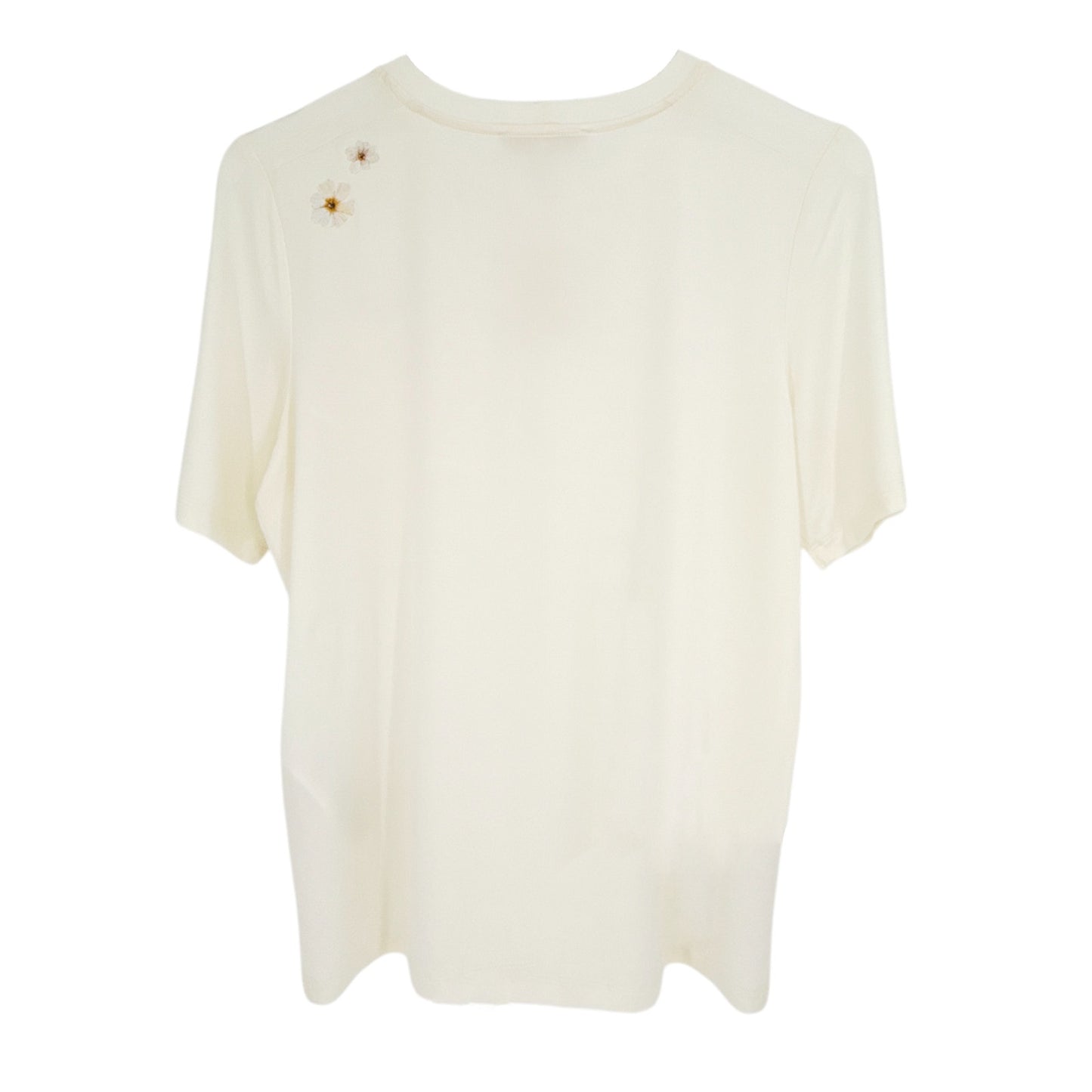 MAJE Pocket Patch Stretch Woven T-Shirt in Ecru 1|S