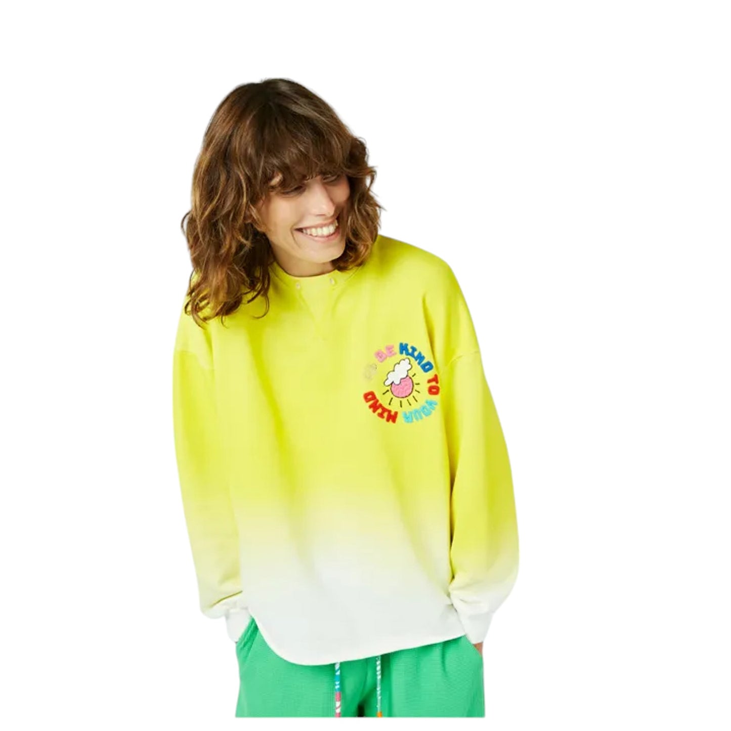 MIRA MIKATI Embroidered "Be Kind to Your Mind" Sweatshirt S