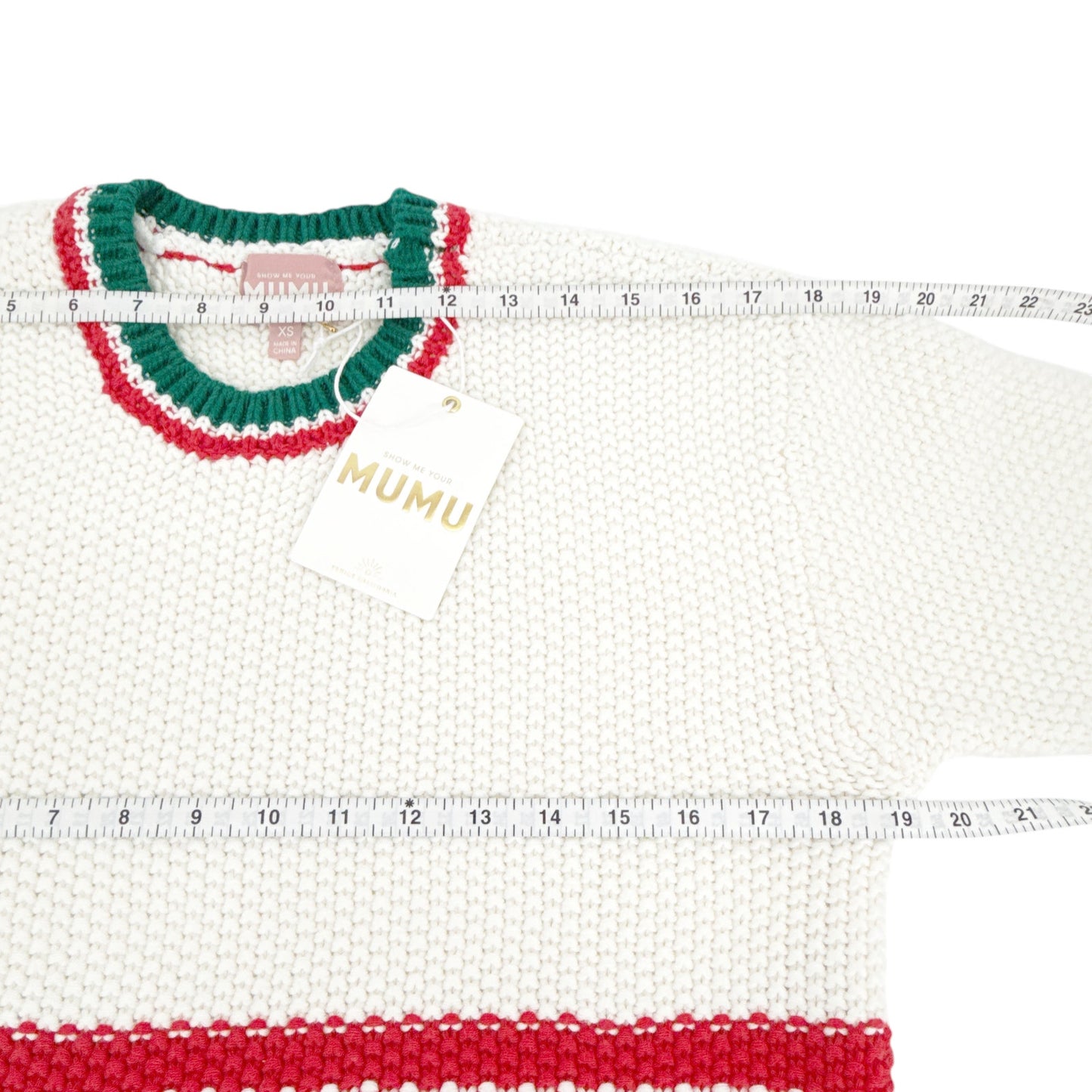 SHOW ME YOUR MUMU Only One Sweater in Festive Stripe XS