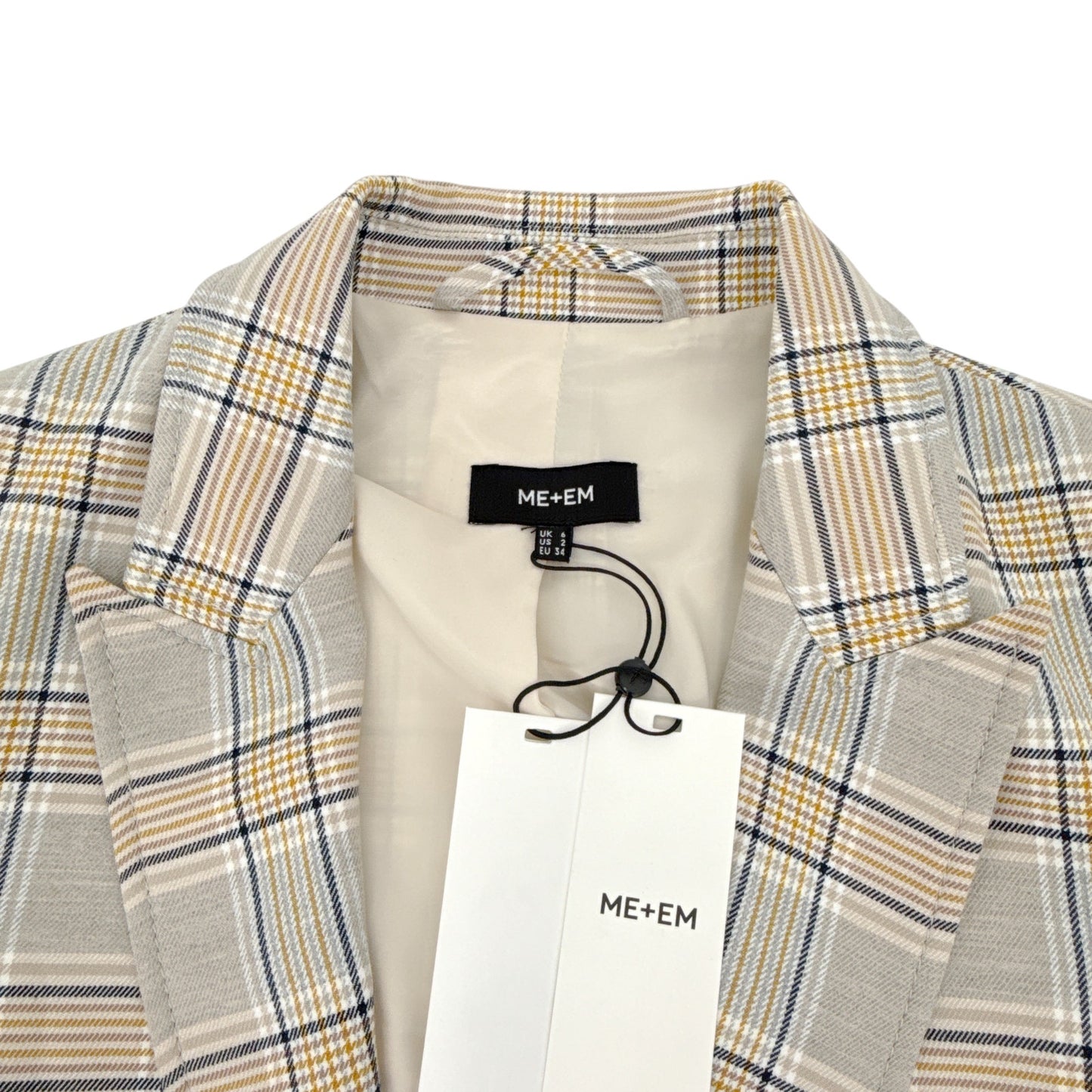 ME+EM Statement Check Boyfriend Blazer UK6|US2
