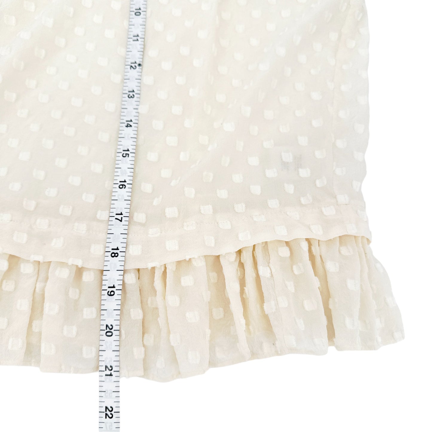 REBECCA TAYLOR Silk & Cotton Ruffle Trim Blouse in Ivory Size 2