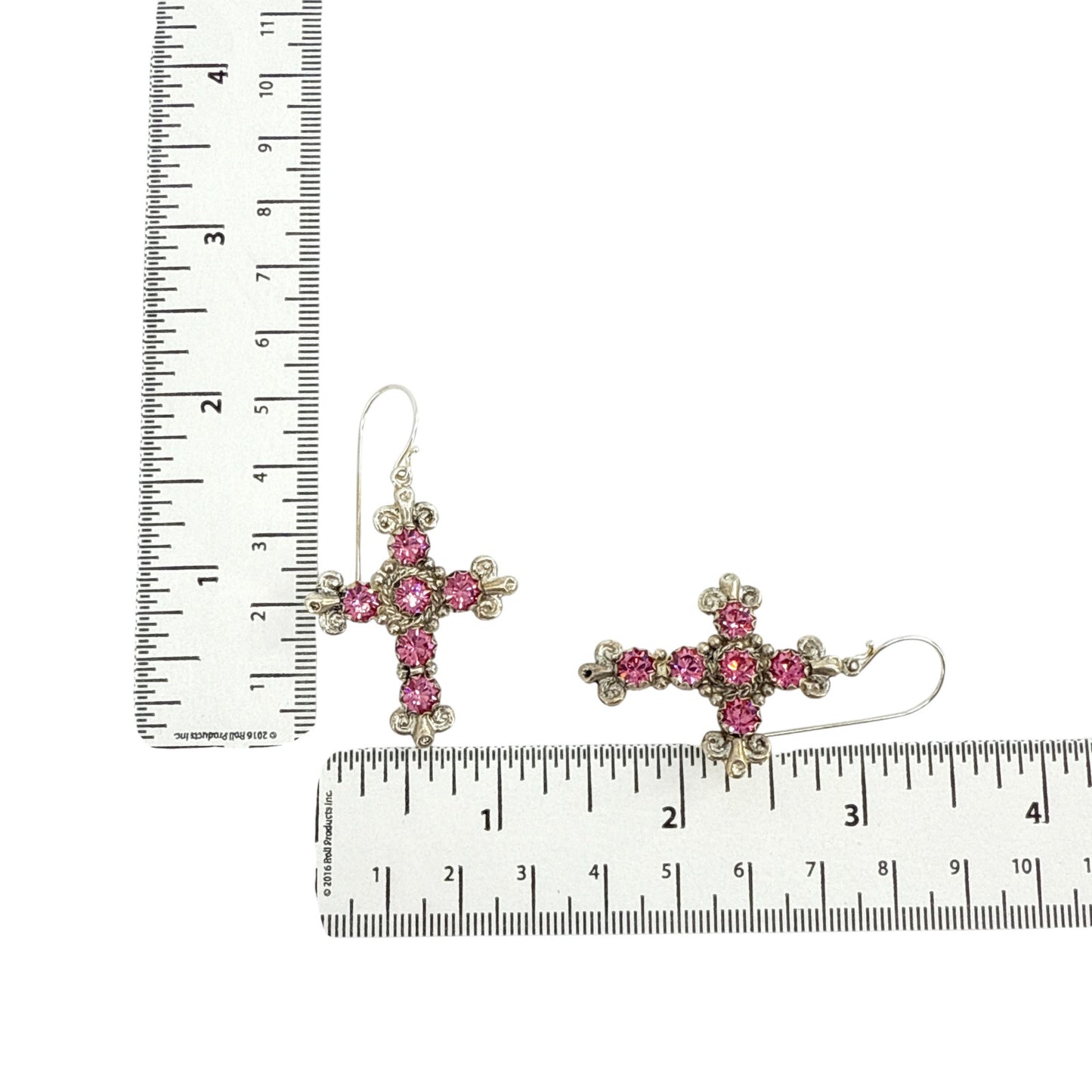 VIRGINS SAINTS & ANGELS VSA Addie Earrings Silver & Fuchsia Pink