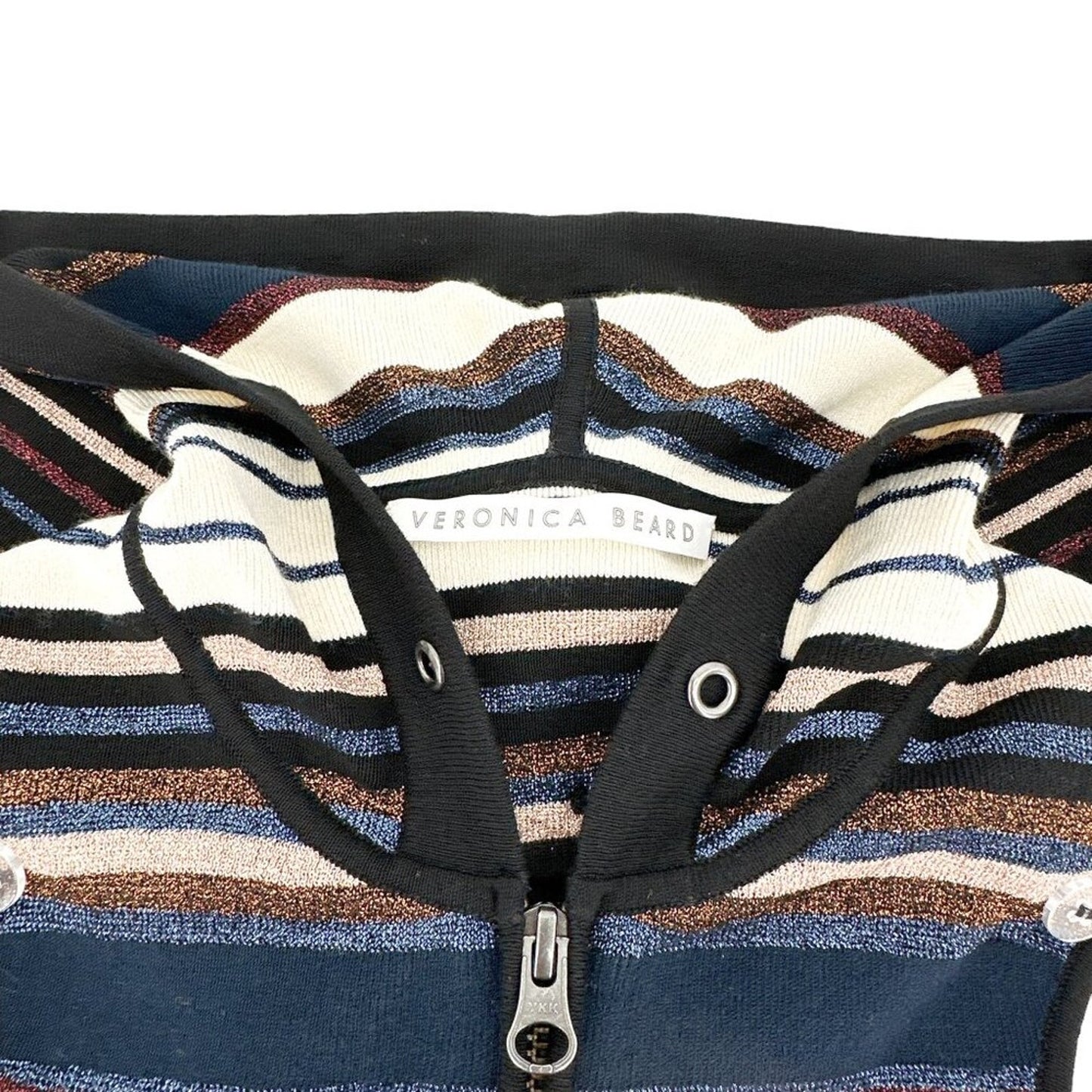 VERONICA BEARD Lupe Metallic Stripe Hooded Dickey