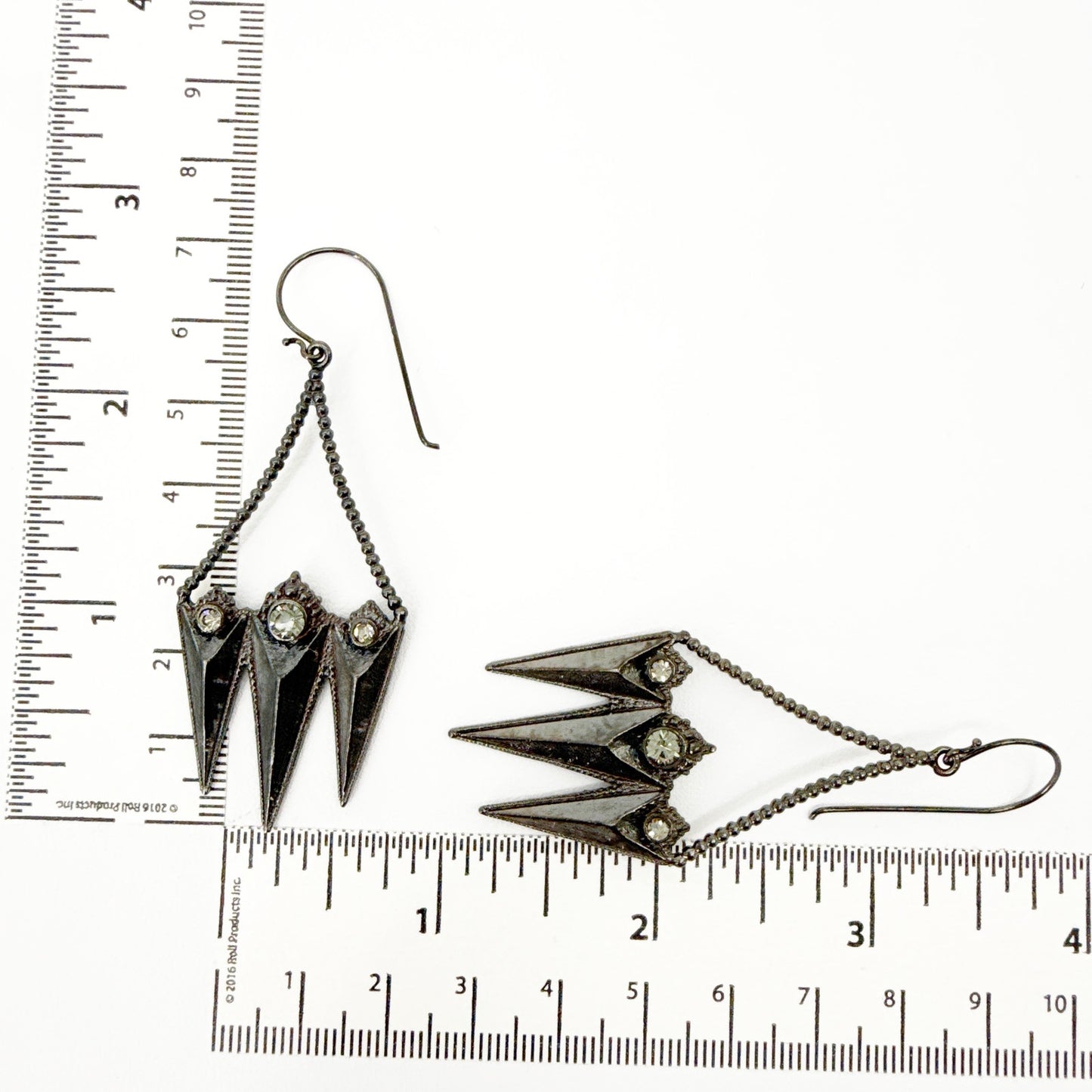 VIRGINS SAINTS & ANGELS VSA Electra Rays Hook Earrings in Gunmetal