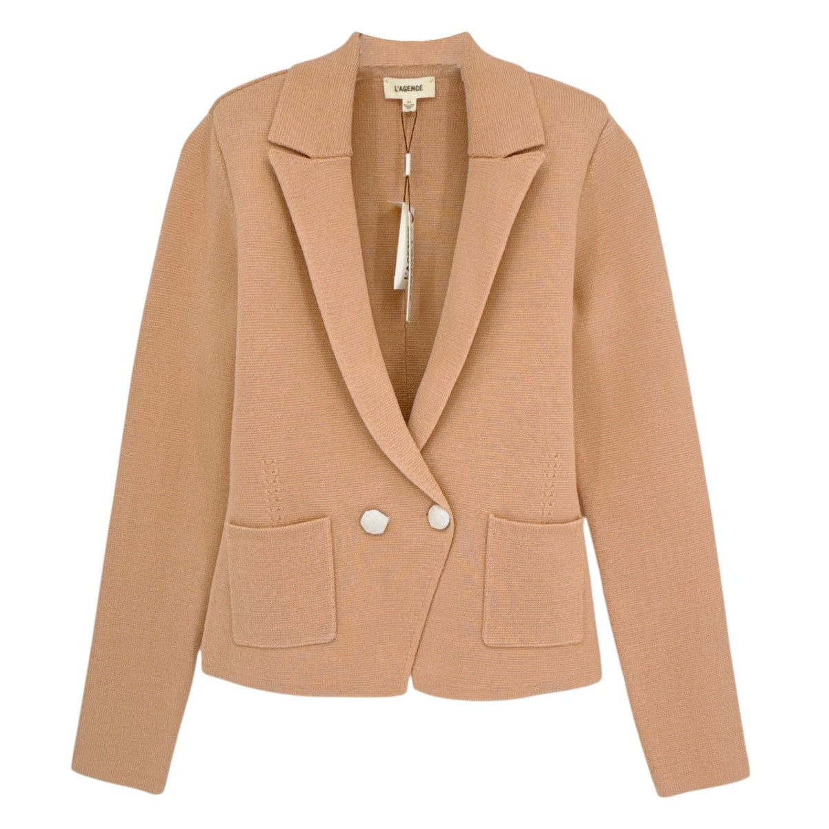 L'AGENCE Sofia Knit Blazer in Dusty Pink S