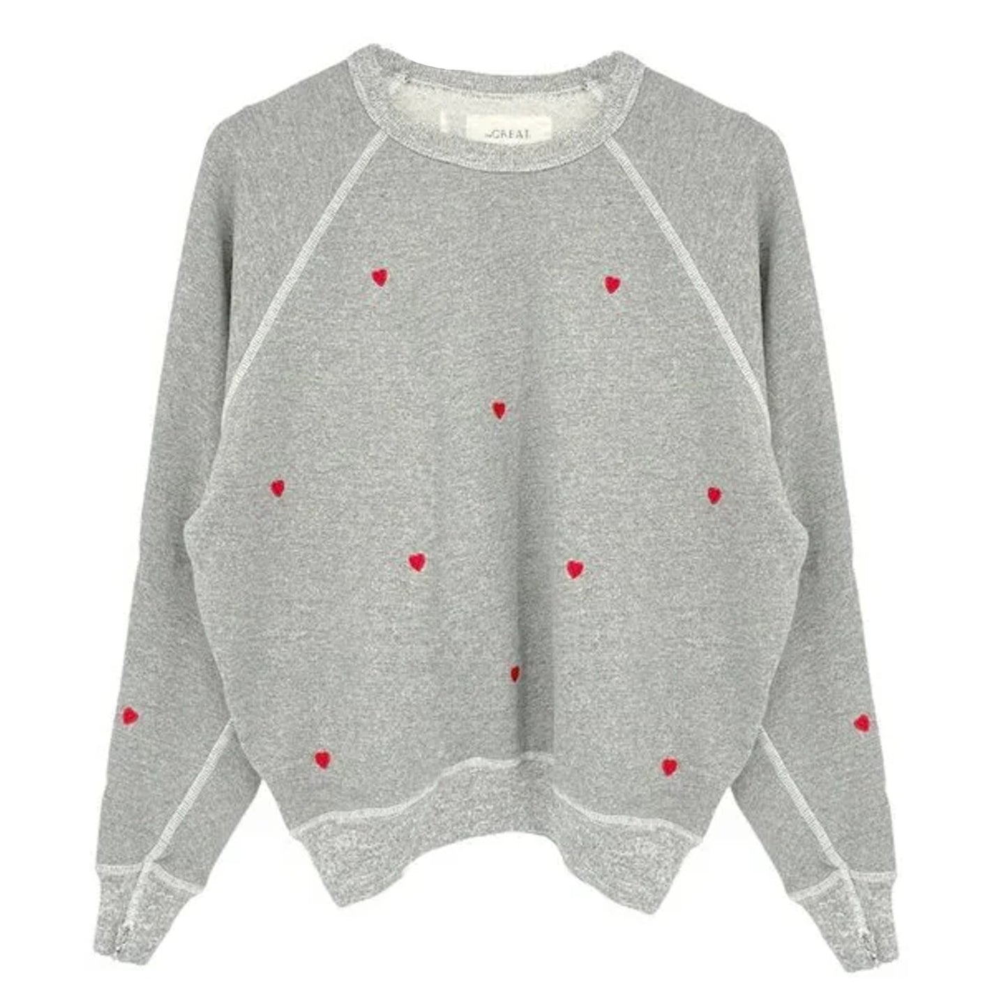 The GREAT. The College Sweatshirt with Heart Embroidery XS