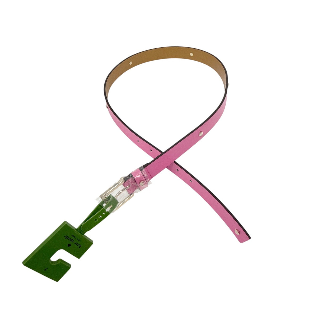 KATE SPADE New York Spade Belt in Rhododendron Grove / Pale Gold S