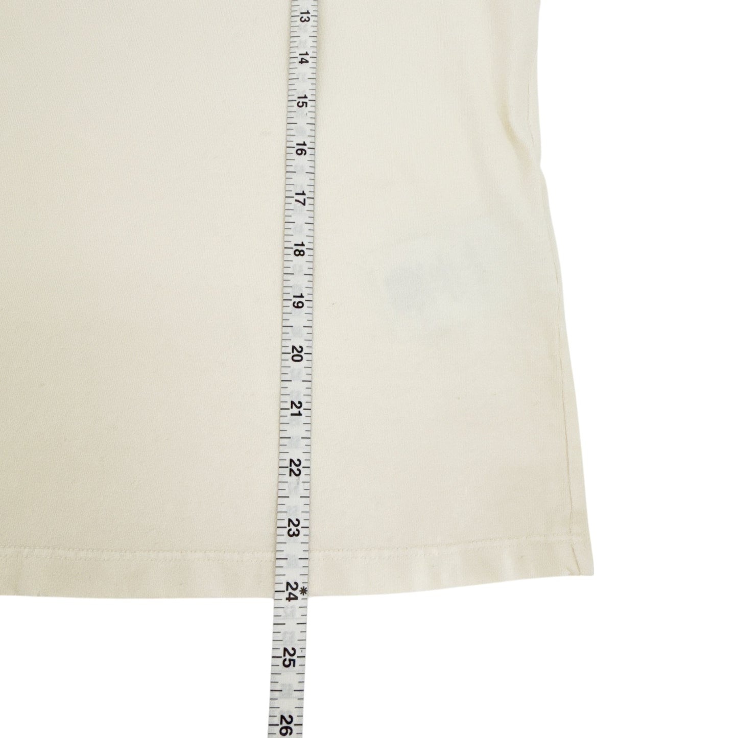 GOLDEN GOOSE Aged White Cotton Tee with Print & Embroidery M