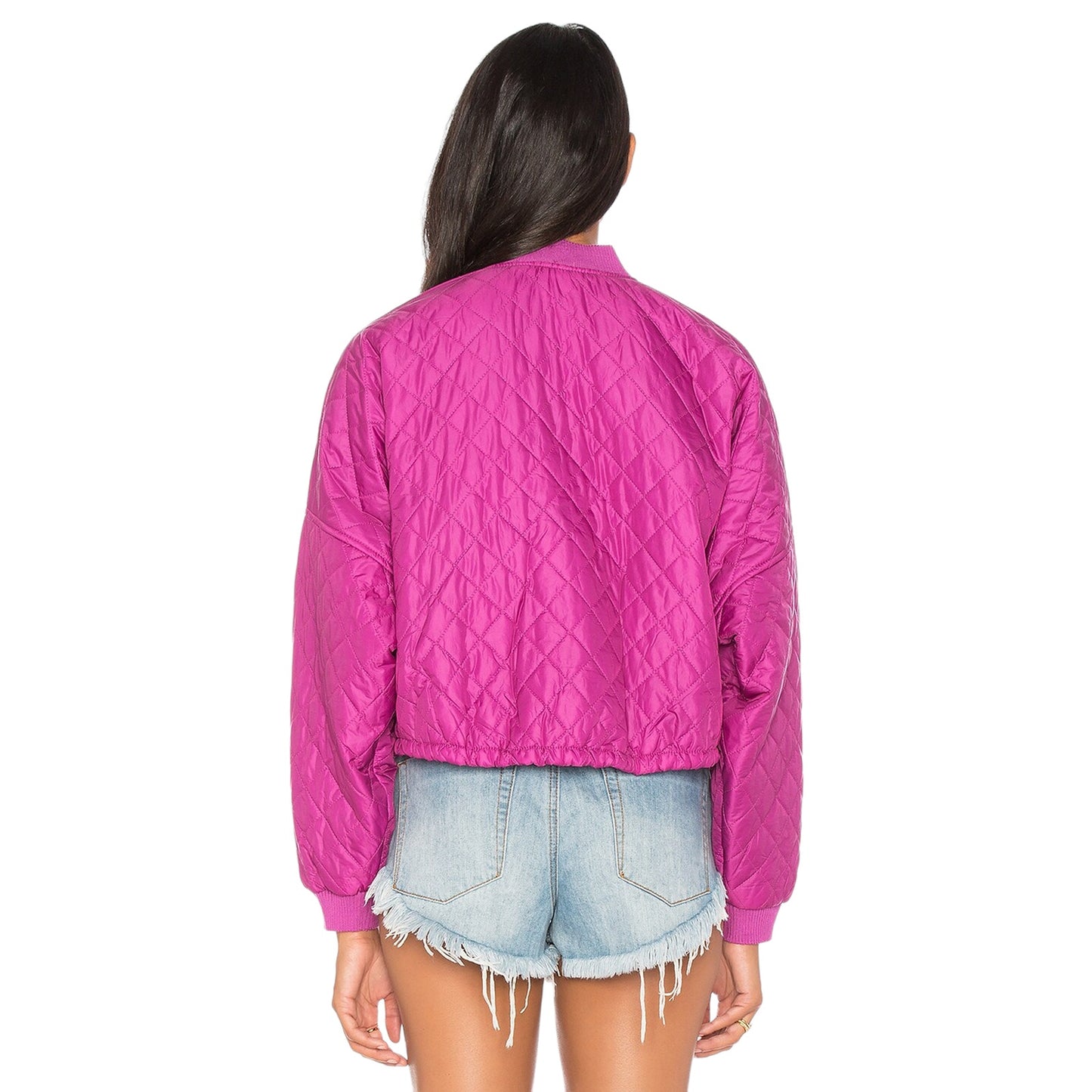 FREE PEOPLE Easy Quilted Bomber in Pink S