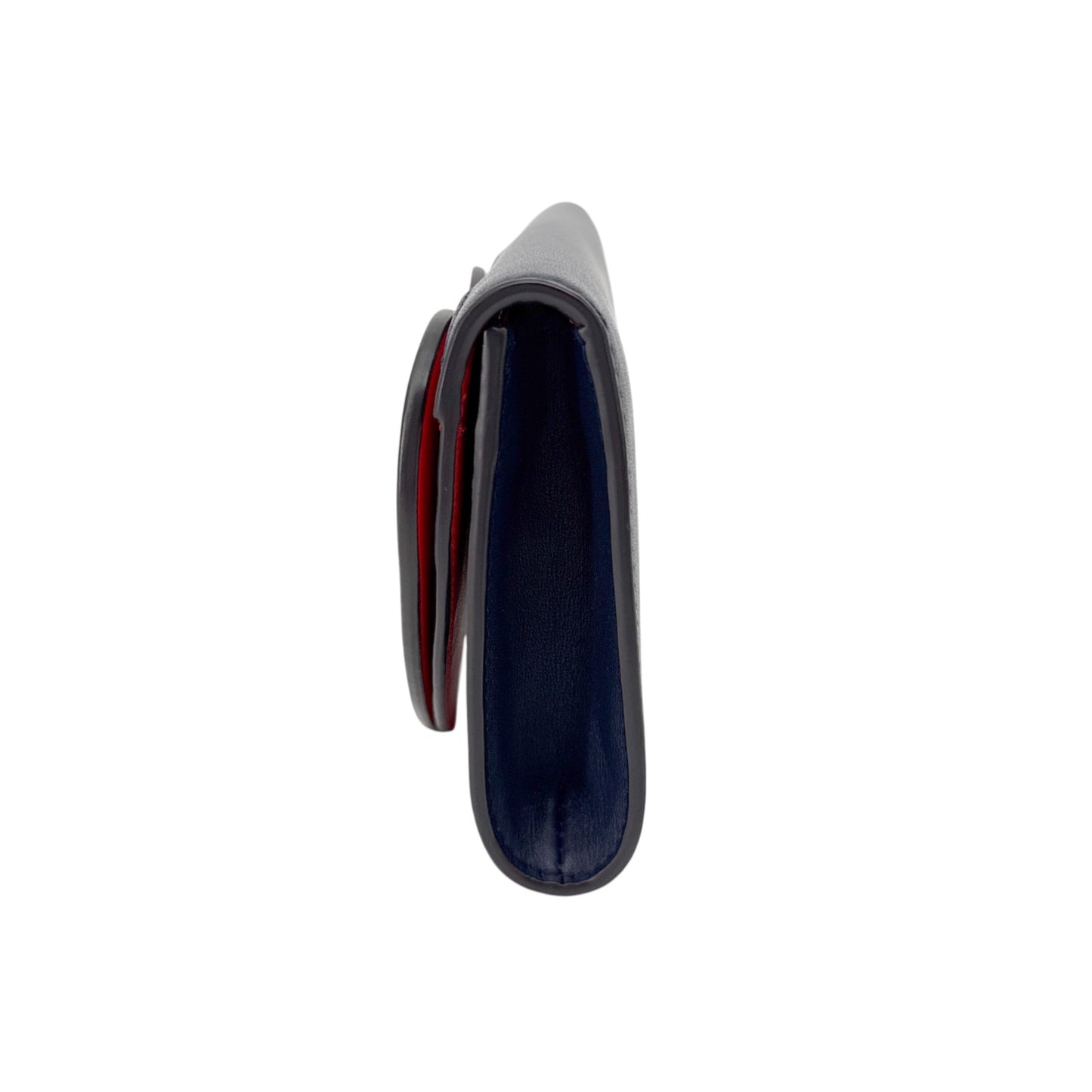 TORY BURCH Leather Heart Clutch in Tory Navy