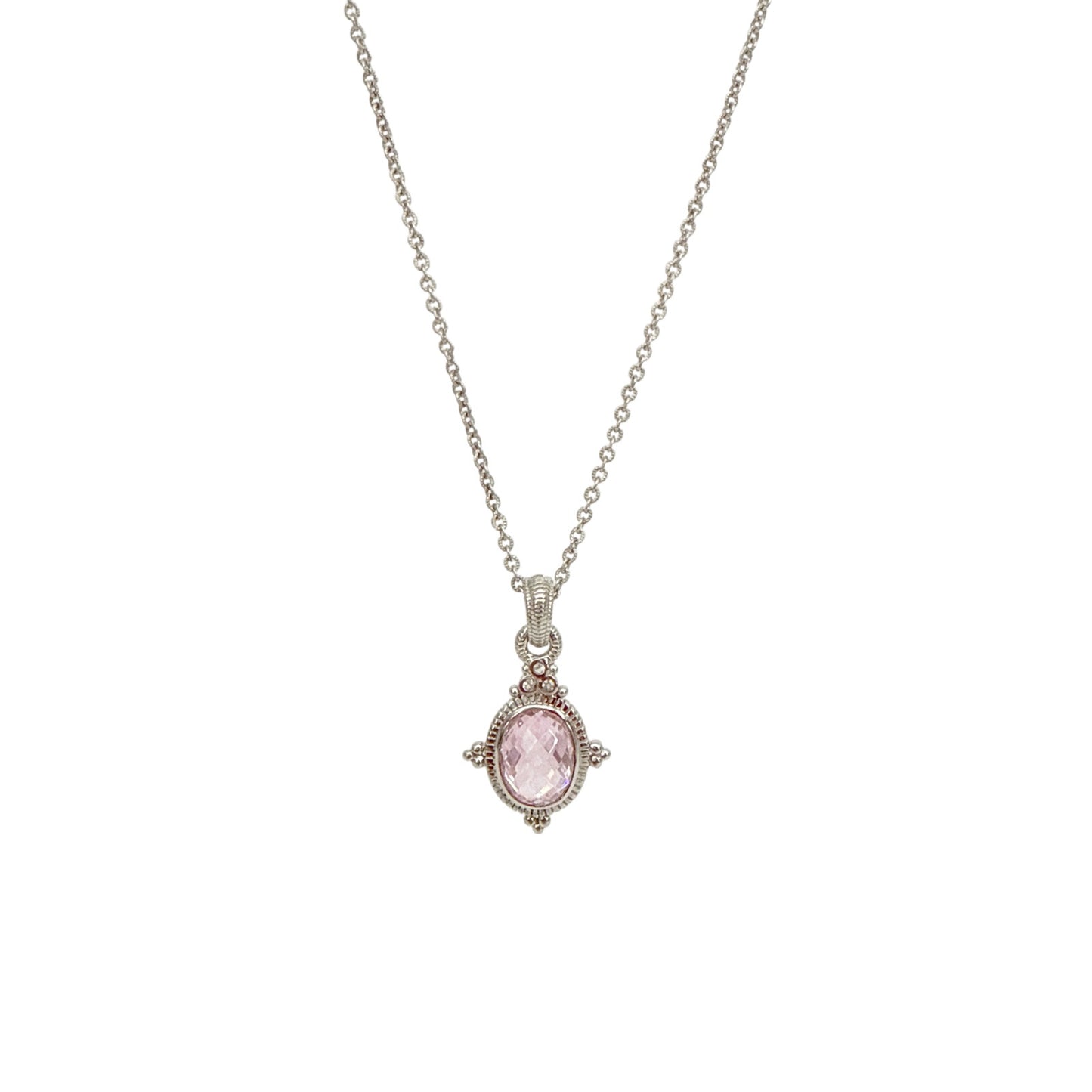 JUDITH RIPKA SS Pendant Necklace & Crystal Station Bracelet
