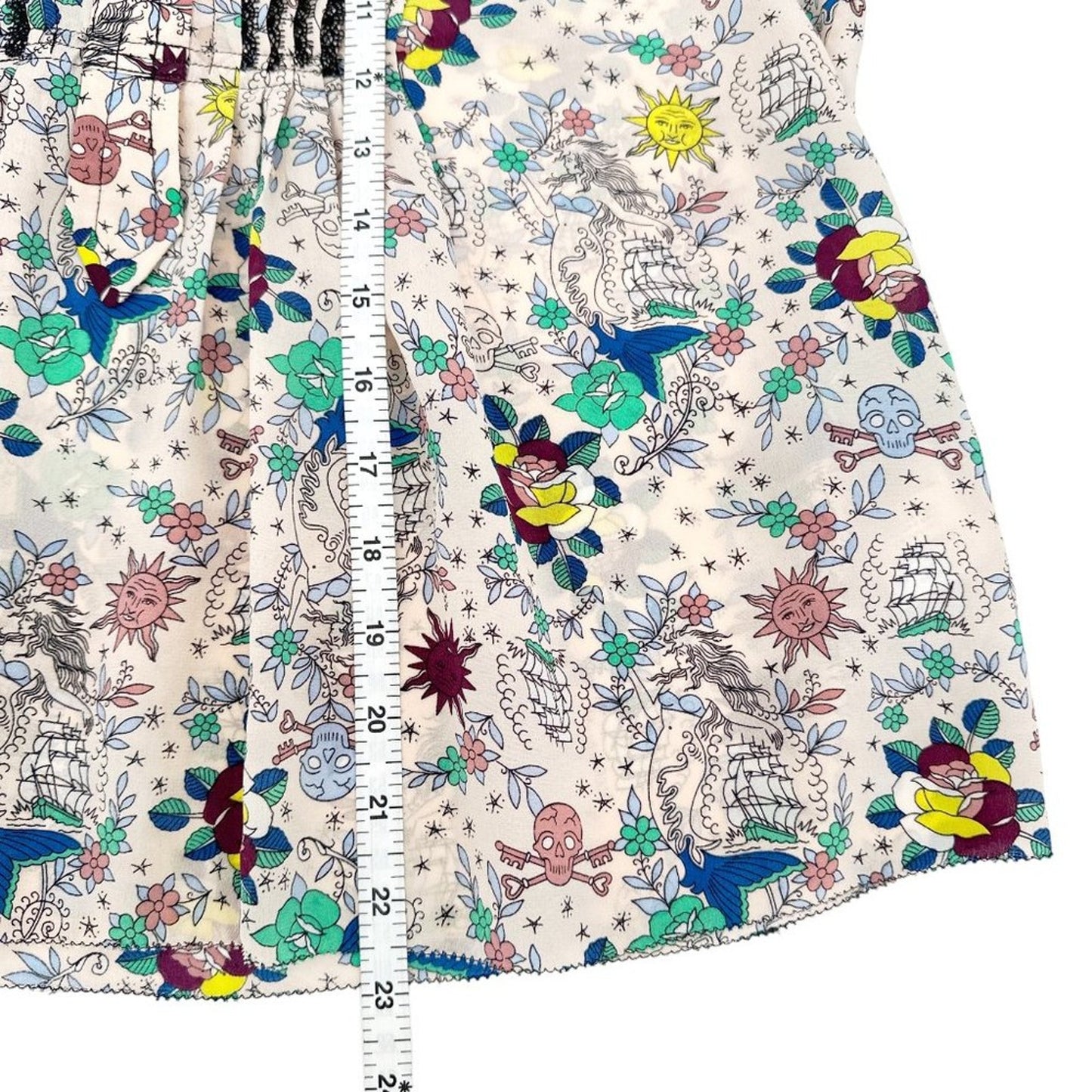 ZADIG & VOLTAIRE Thai Tattoo Silk Blouse XS