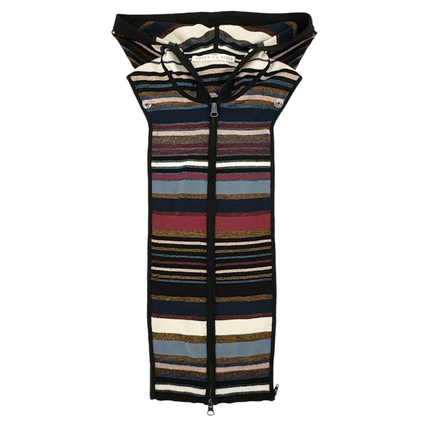 VERONICA BEARD Lupe Metallic Stripe Hooded Dickey
