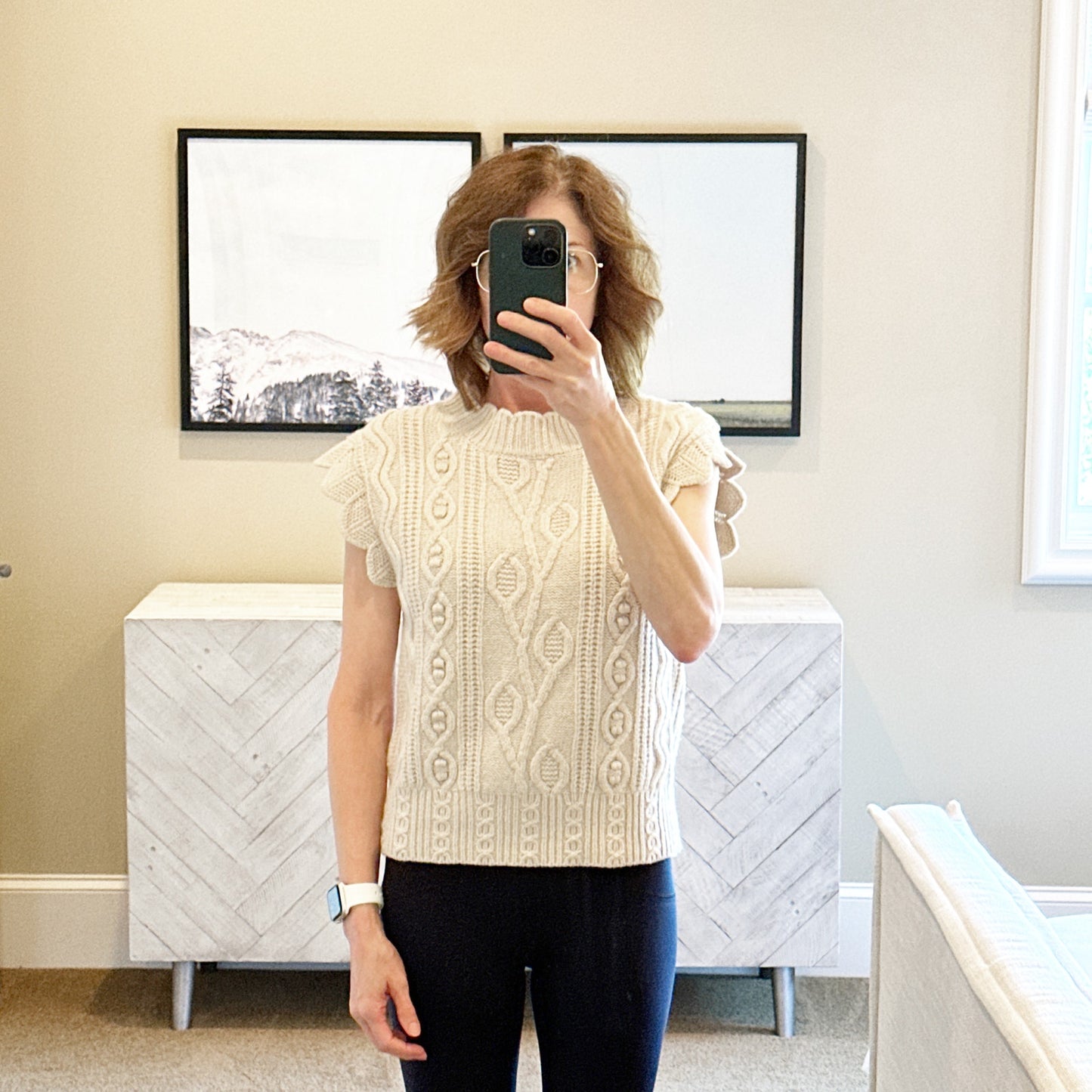 SANDRO Moise Cable Knit Vest XS