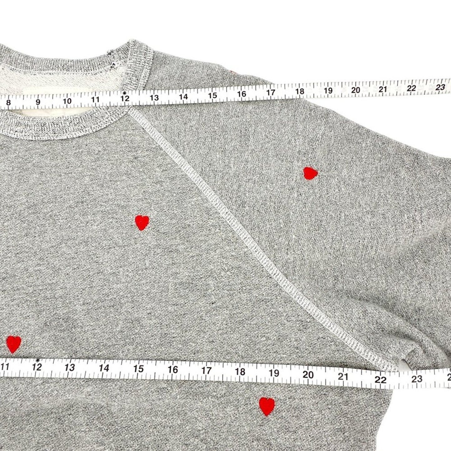 The GREAT. The College Sweatshirt with Heart Embroidery XS