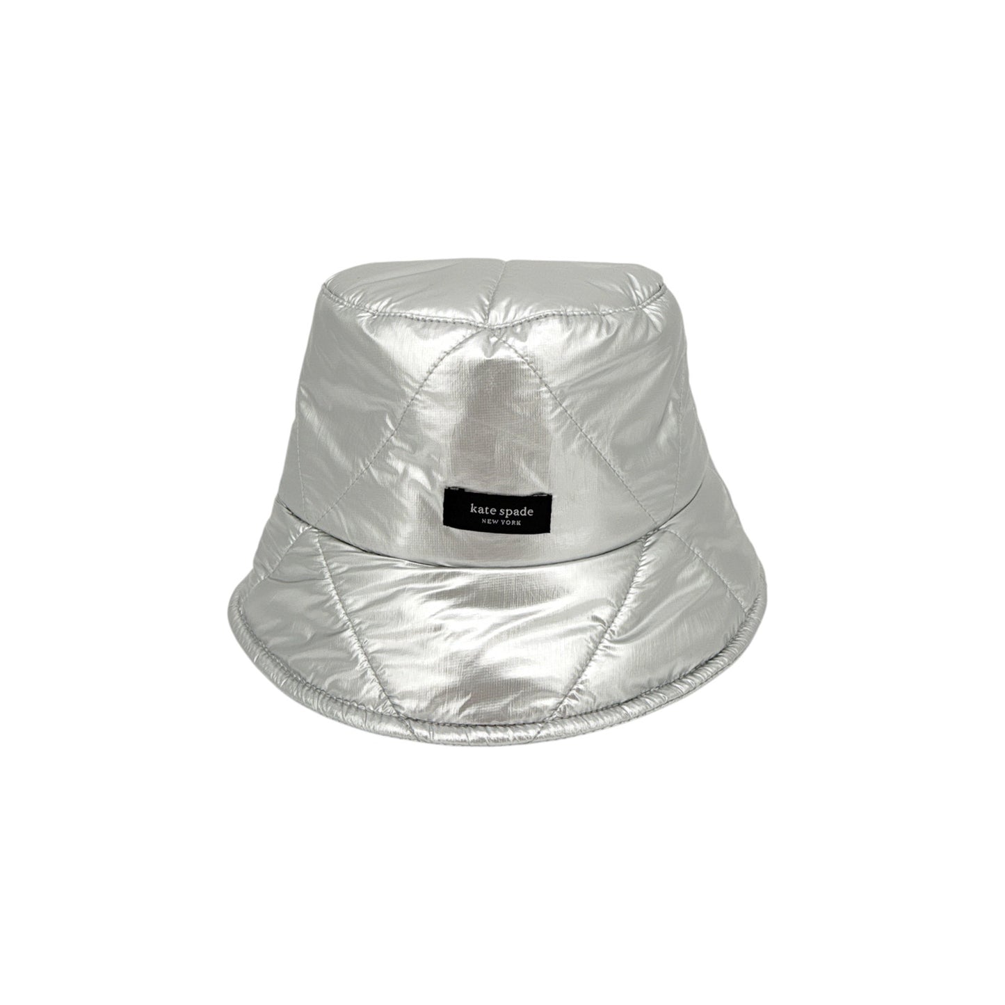 KATE SPADE New York Sam Quilted Metallic Bucket Hat in Silver