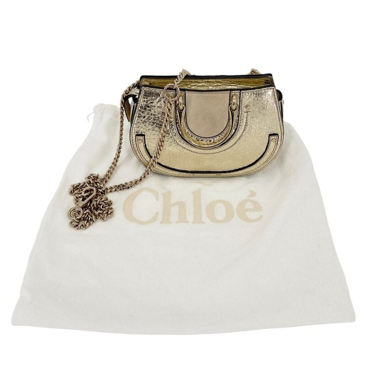 CHLOE Pixie Mini Belt Convertible Bag Metallic