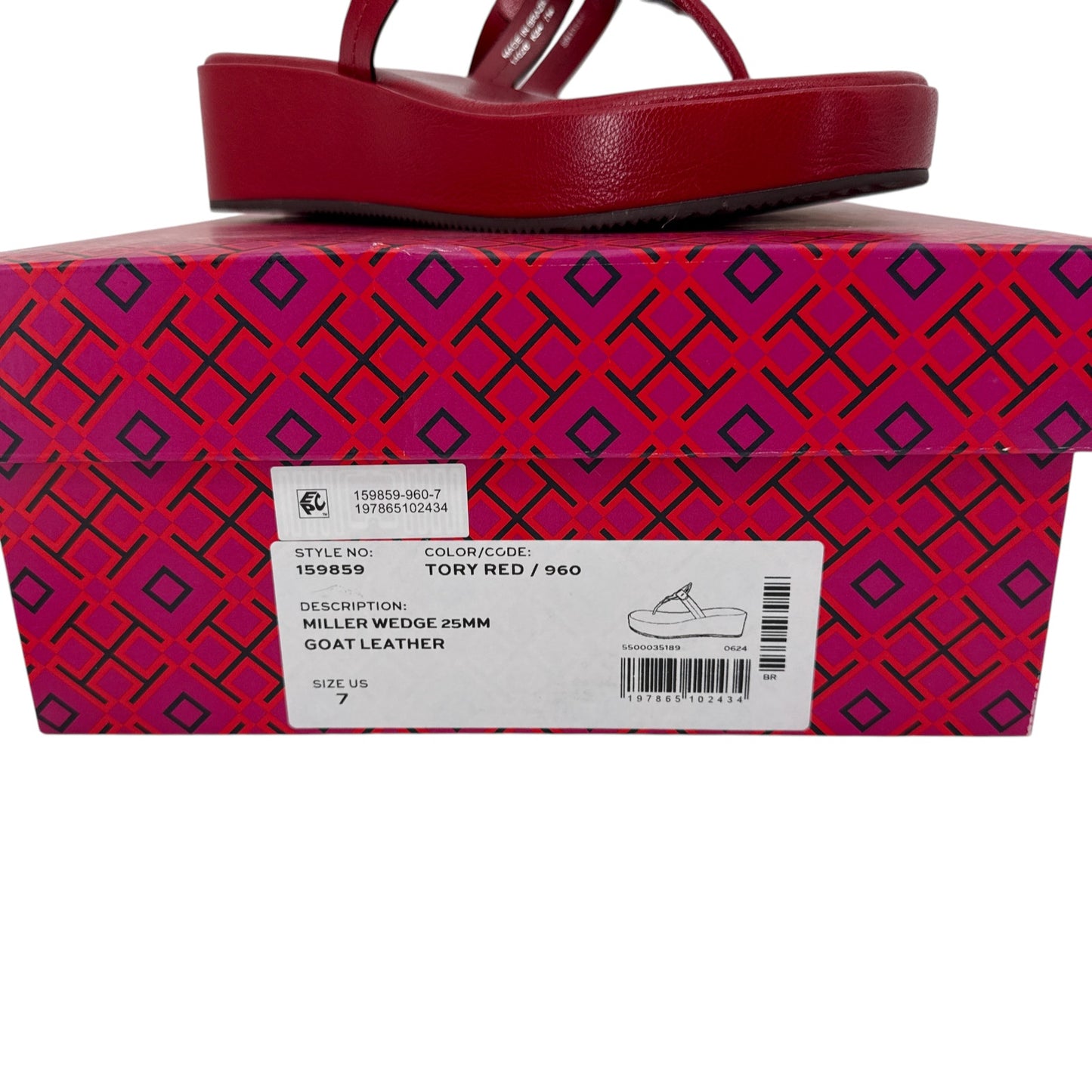 TORY BURCH Miller Wedge Sandal in Tory Red 7
