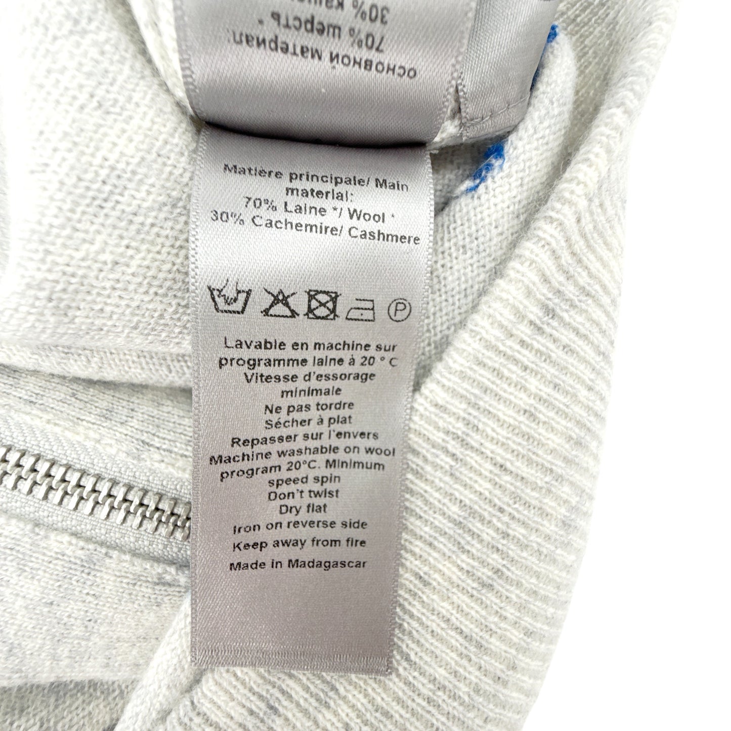 ZADIG & VOLTAIRE Clash Jormi Cashmere Blend Cardigan Grey XS