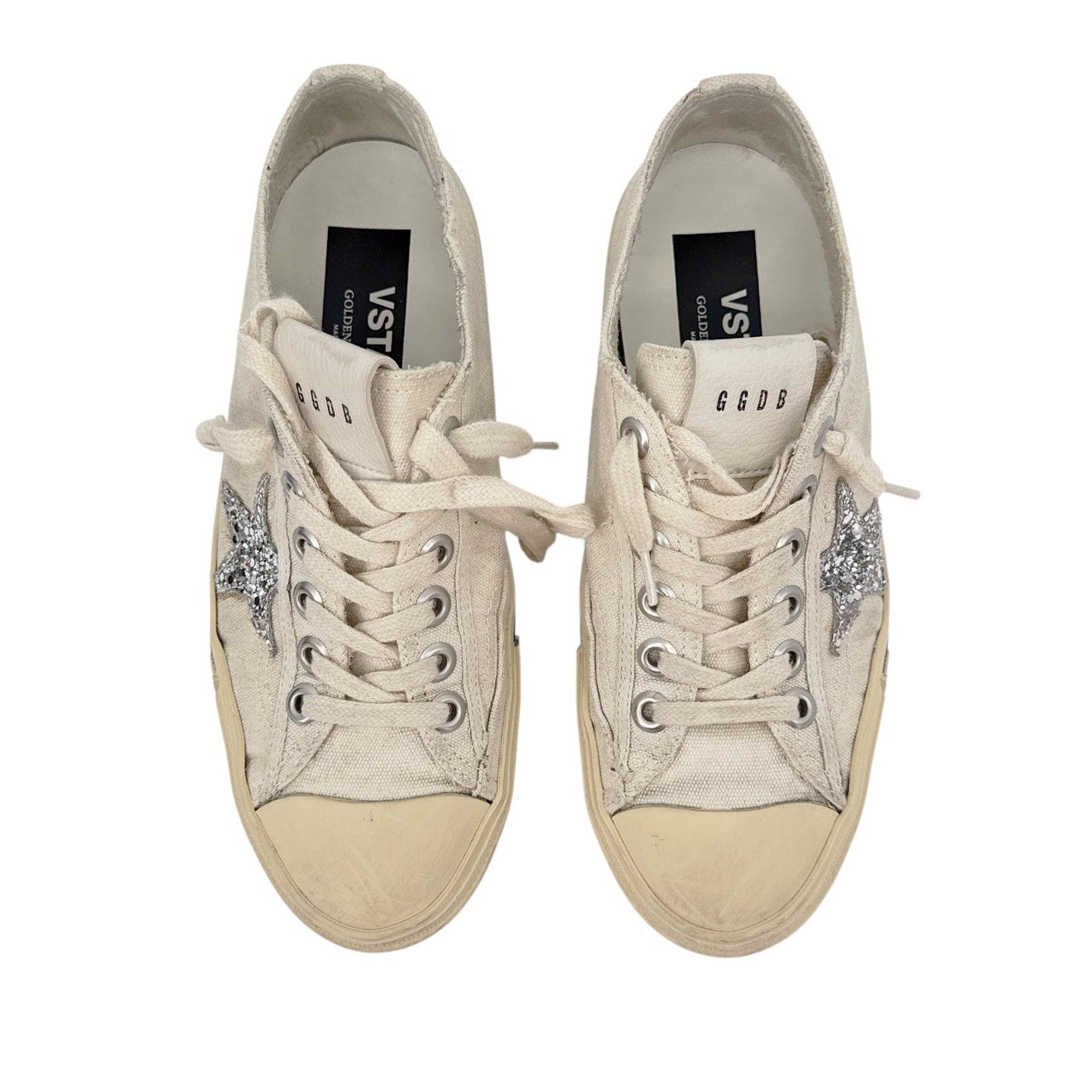 GOLDEN GOOSE V-Star Canvas Glitter Star 37