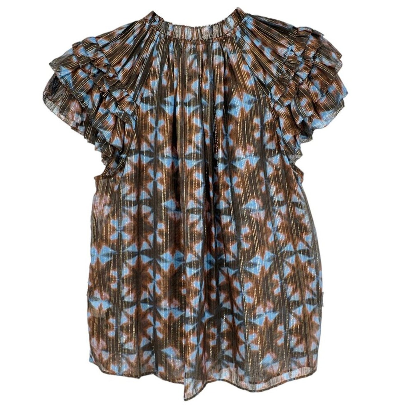 ULLA JOHNSON Marta Ruffle Blouse In Twilight 2