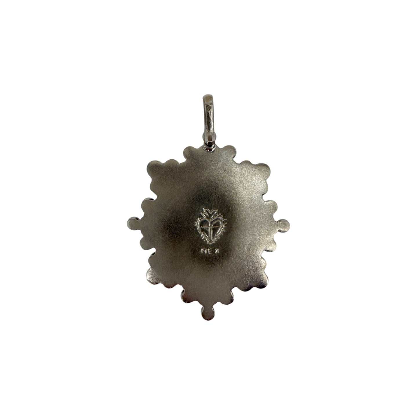 VIRGINS SAINTS & ANGELS VSA Oval Cloister Sacred Heart Medallion Gunmetal