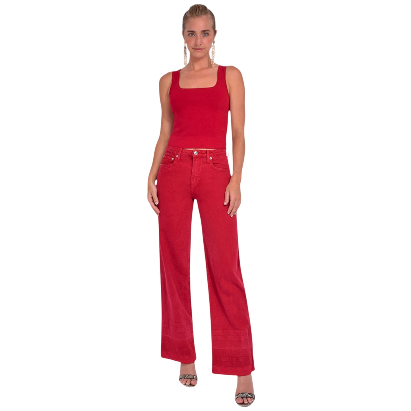 SIMKHAI Jude Straight Leg Jeans in Cherry 24