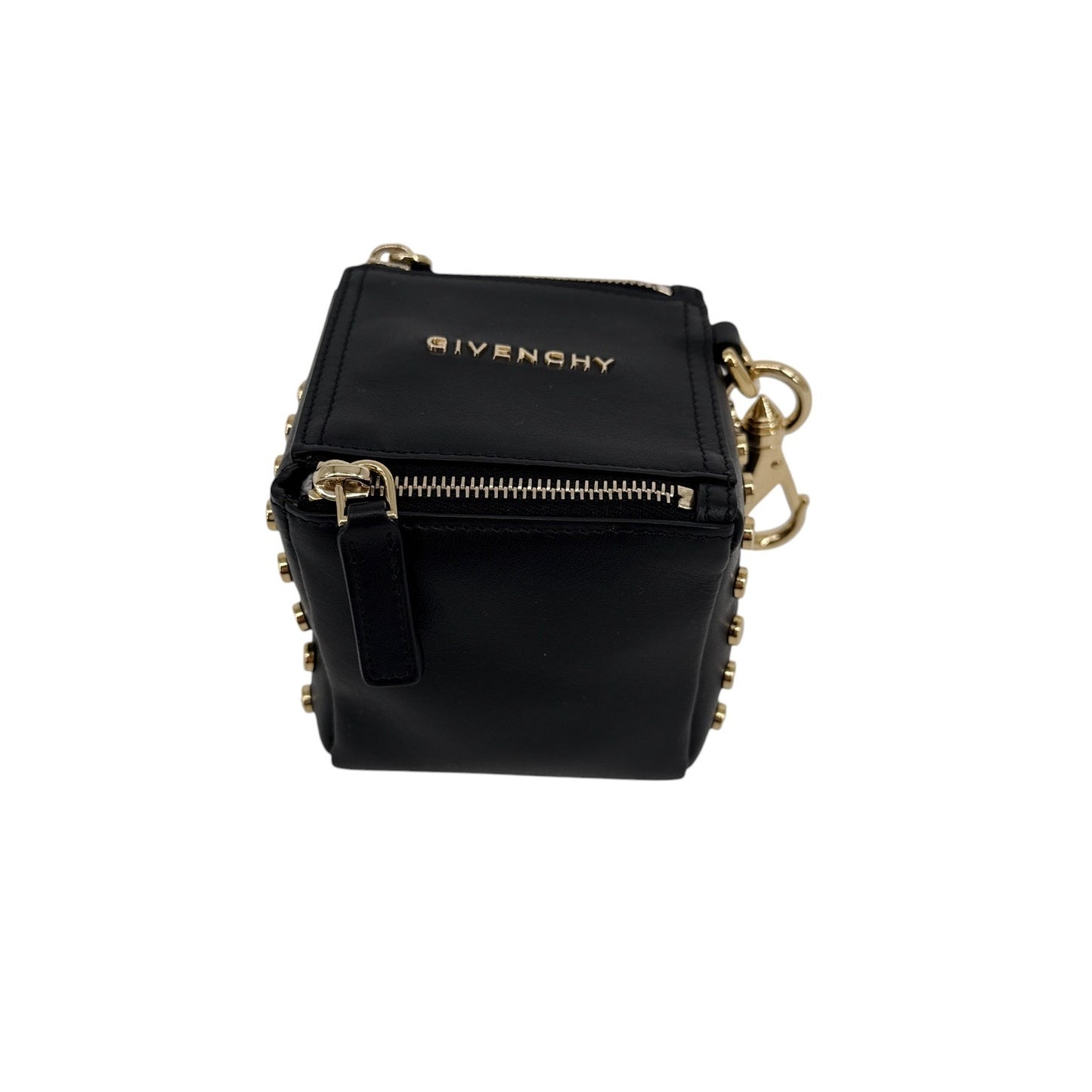 GIVENCHY Mini Pandora Cube Leather Pouch Bag with Crossbody Webbing Strap