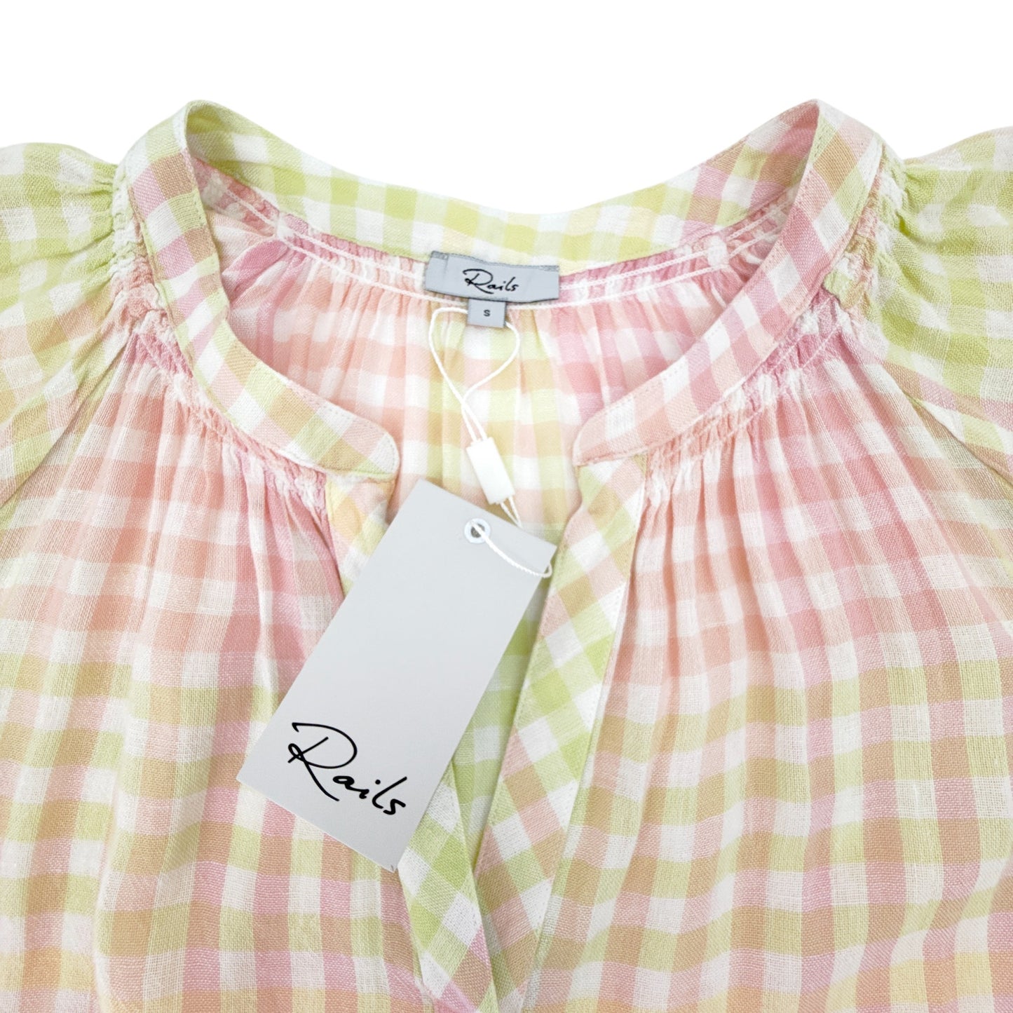 RAILS Alena SS Button Down in Lemon Raspberry S