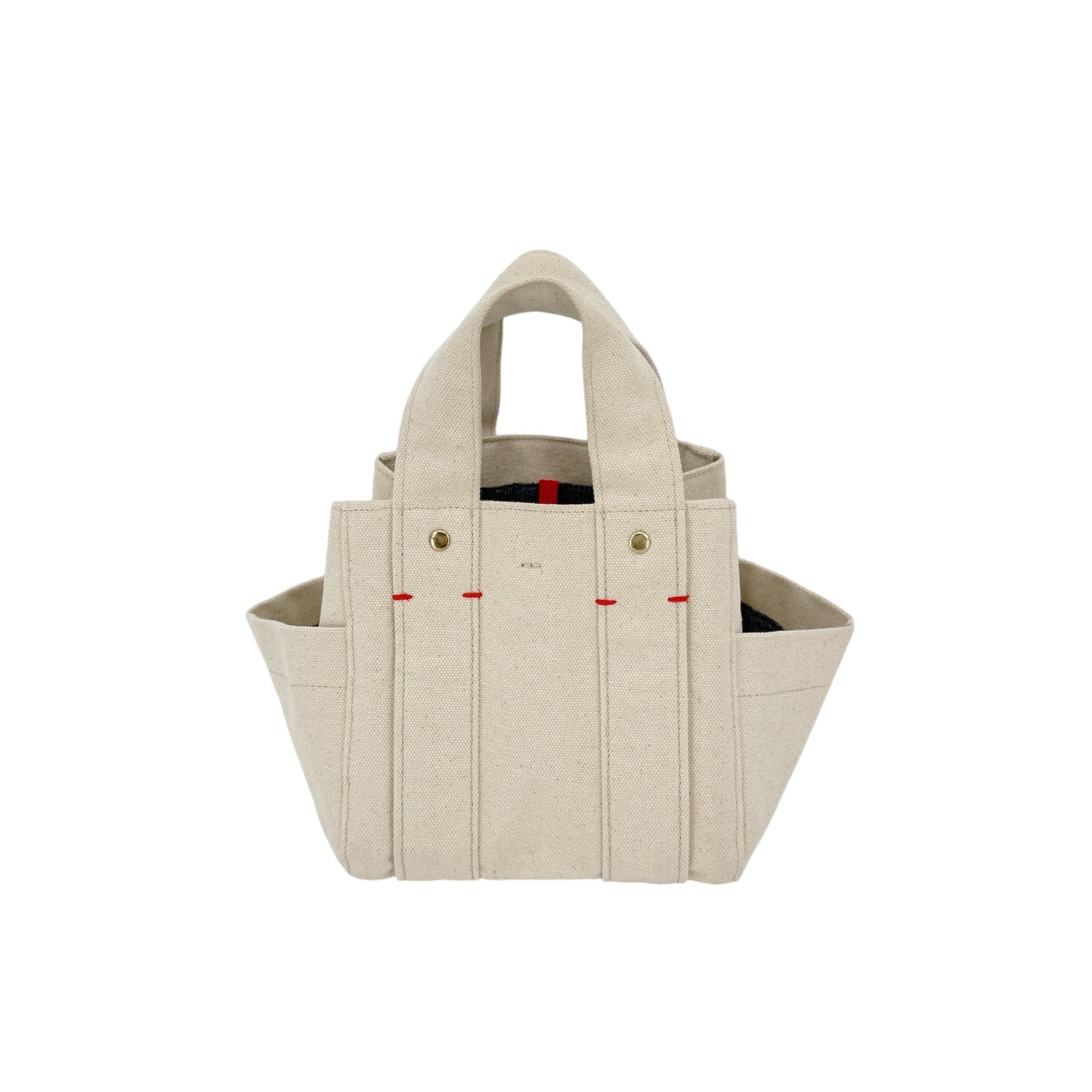CLARE V. Le Petit Box Tote in Natural Canvas with Crossbody Strap