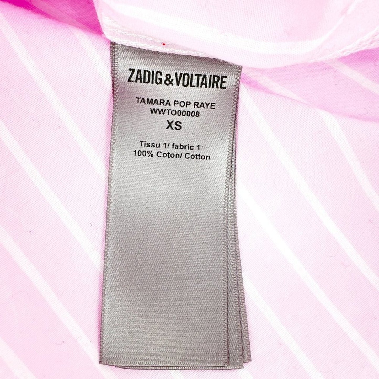 ZADIG & VOLTAIRE Tamara Pop Raye Striped Shirt XS
