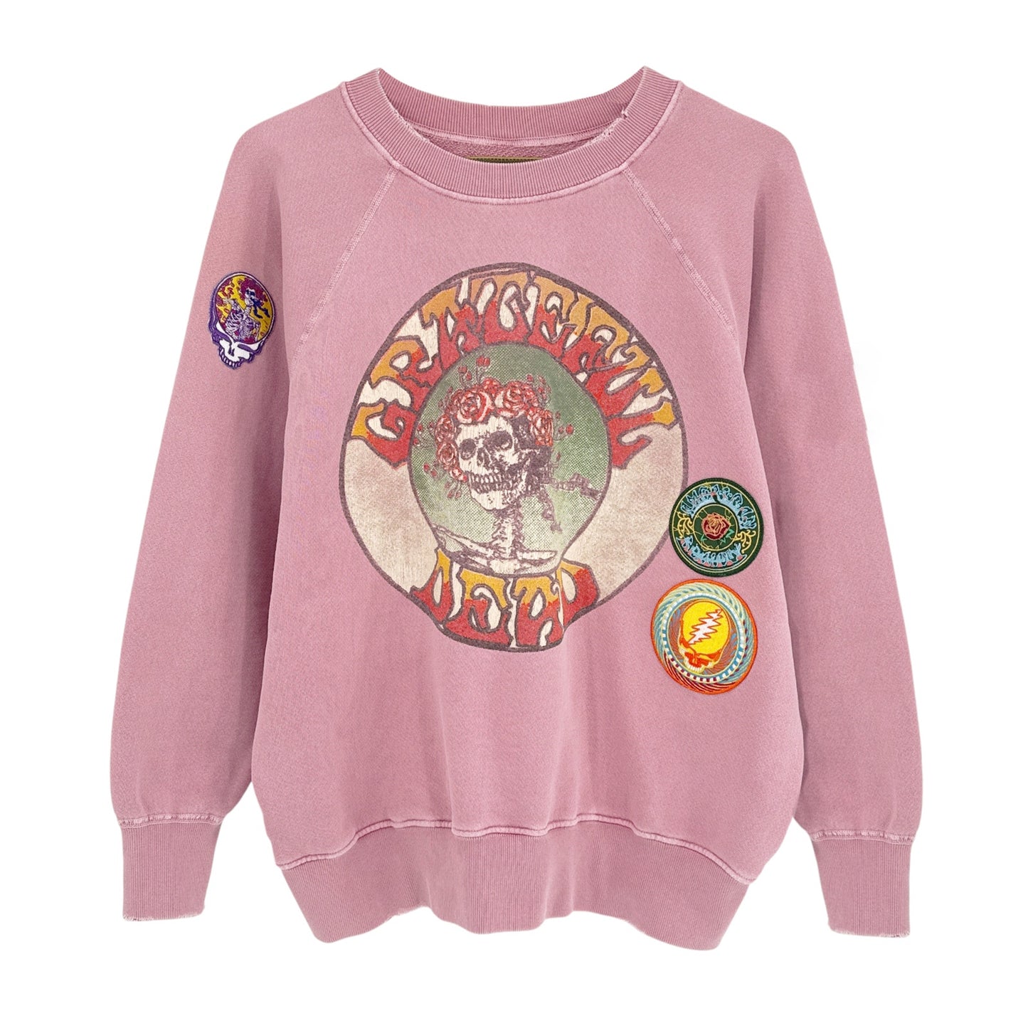 MADEWORN Grateful Dead Shrunken Sweatshirt in Petal M