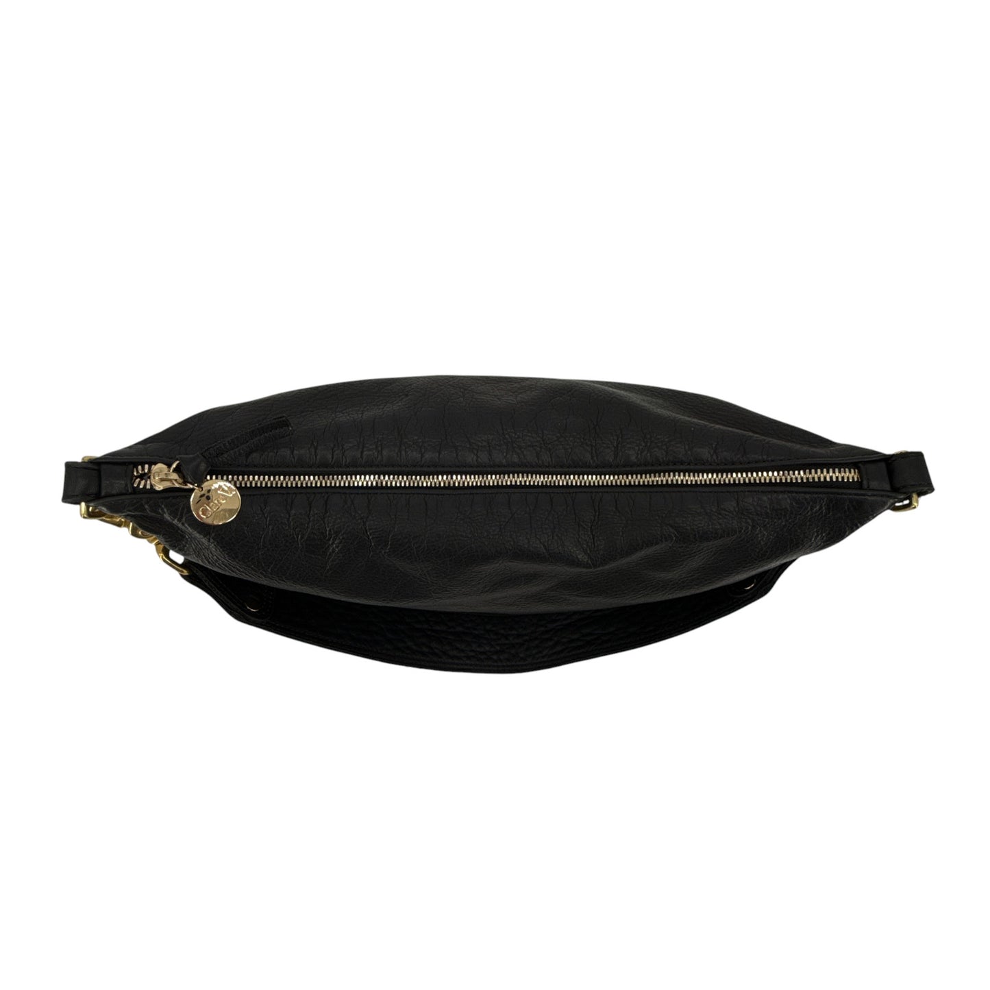 CLARE V. Moyen Messenger in Relaxed Black with Braided Crossbody Strap