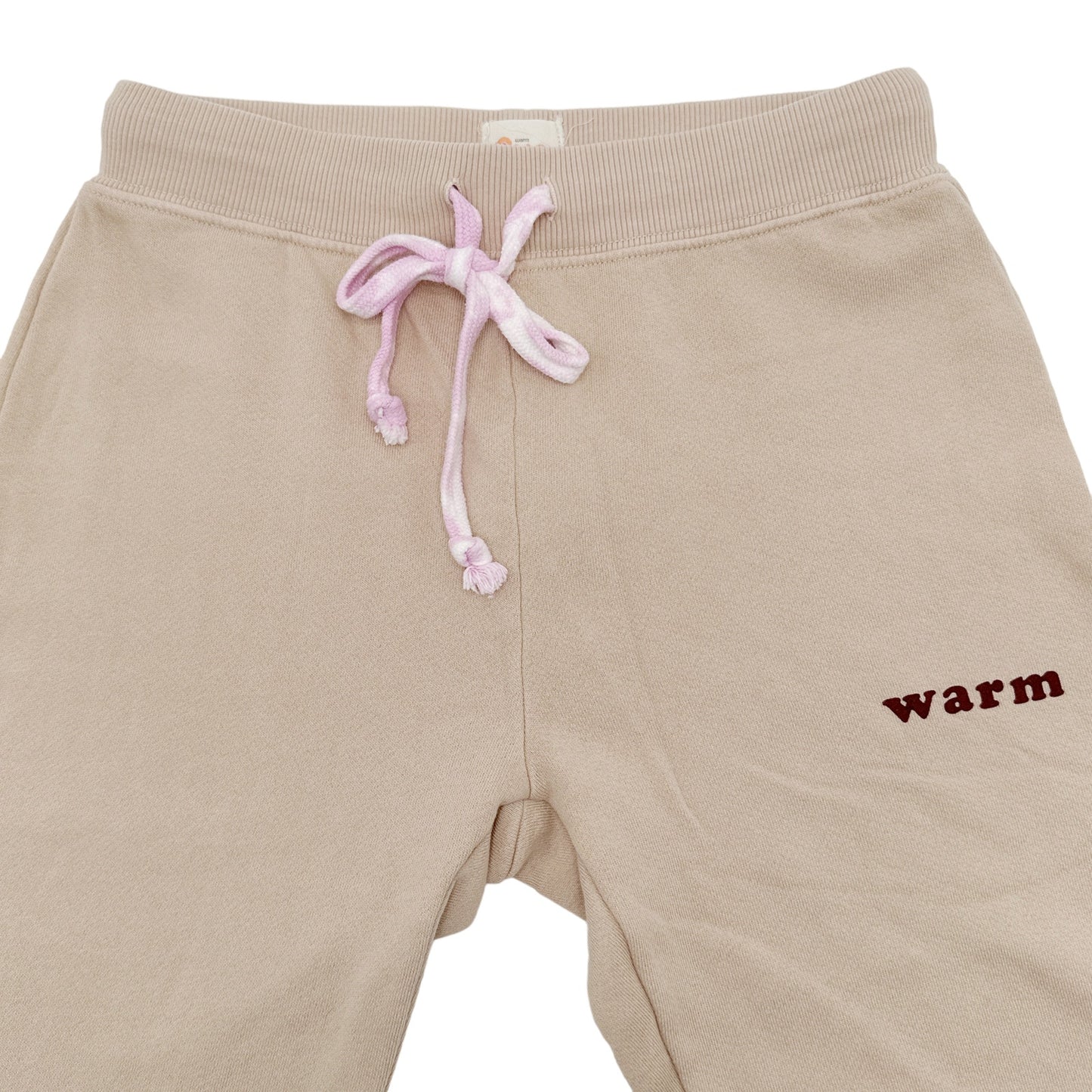 WARM FUN Half Undone Sweatpants in Tan XS