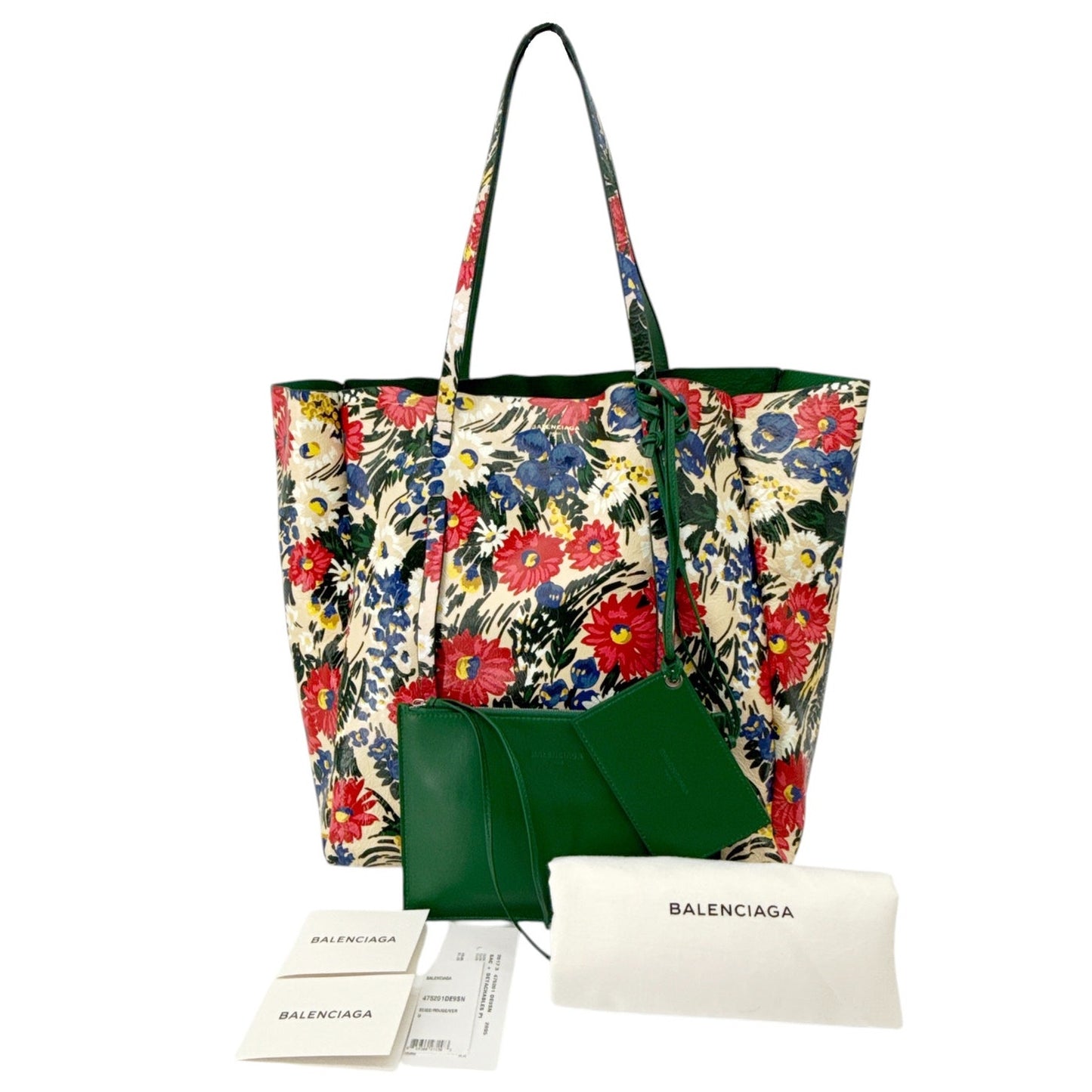 BALENCIAGA Everyday Floral Leather Tote Bag