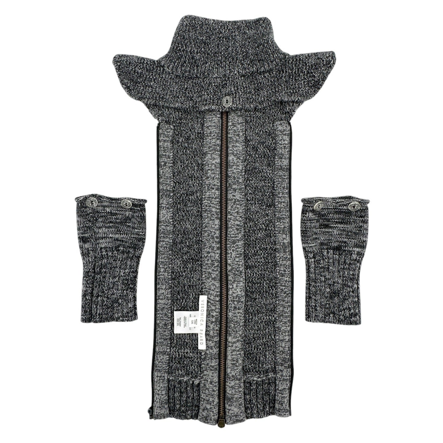 VERONICA BEARD Uptown Black Mélange Wool Dickey & Cuffs