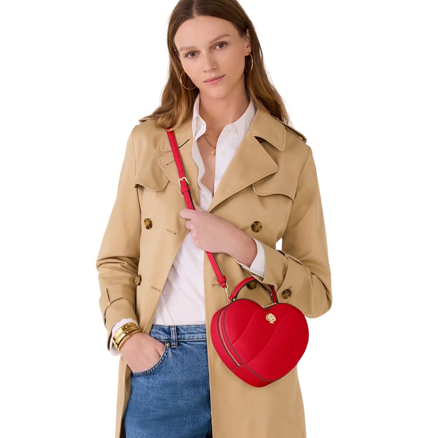 KATE SPADE New York Love Shack Quilted 3D Heart Crossbody in Ruby Red