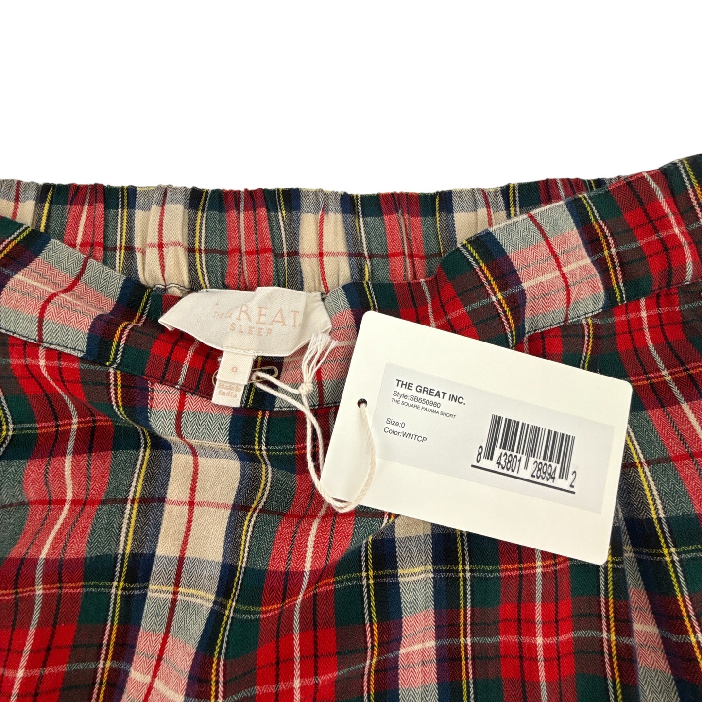 THE GREAT. The Square Pajama Short. In Winter Cabin Plaid 0|XS