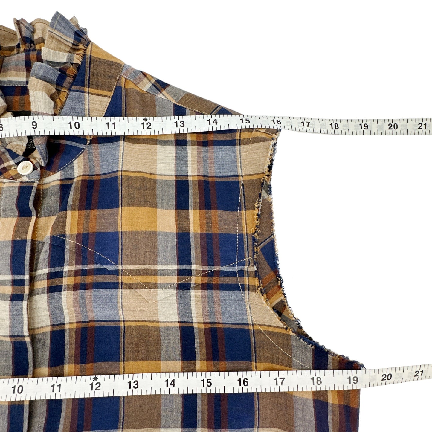 NILI LOTAN Feora Plaid Western Sleeveless Blouse S