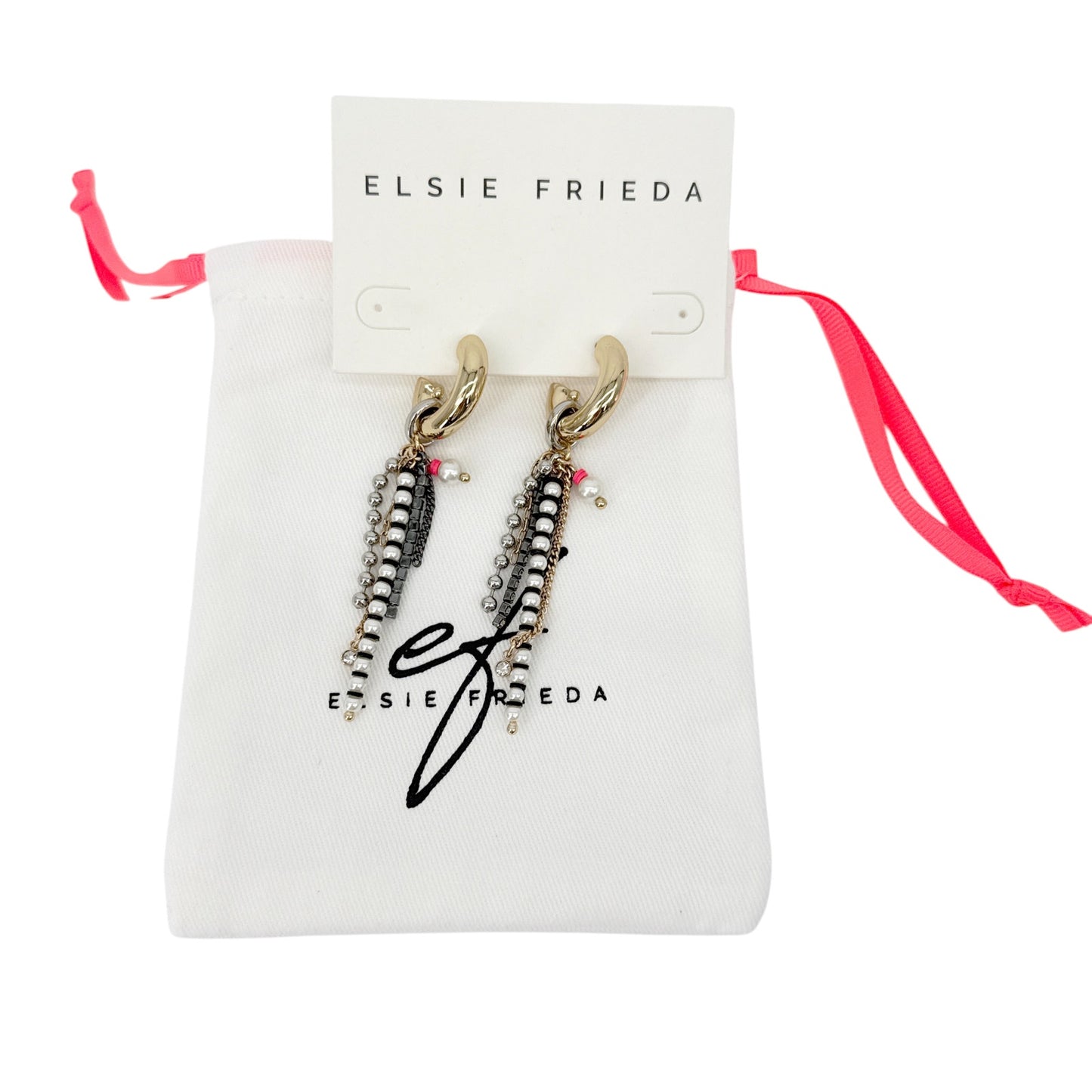 ELSIE FRIEDA Small Fringe Hoop Razzle Dazzle Earrings