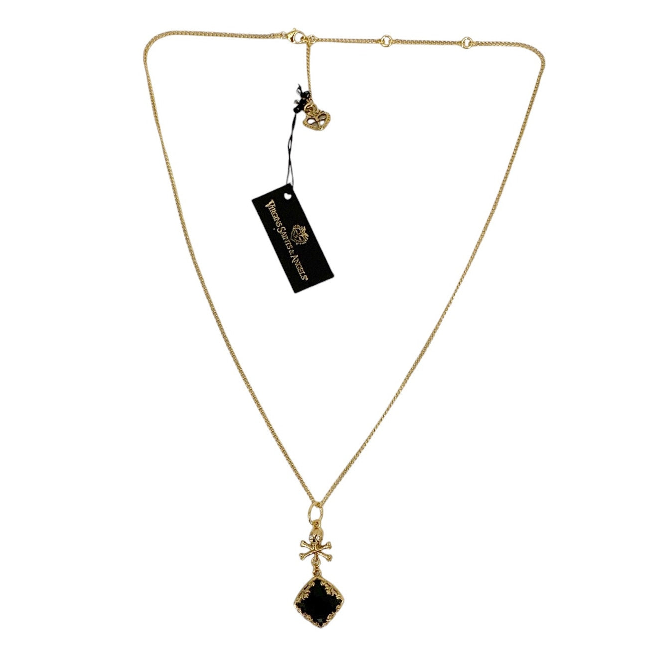 VIRGINS SAINTS & ANGELS VSA Skull Treasure Charm Necklace in Gold