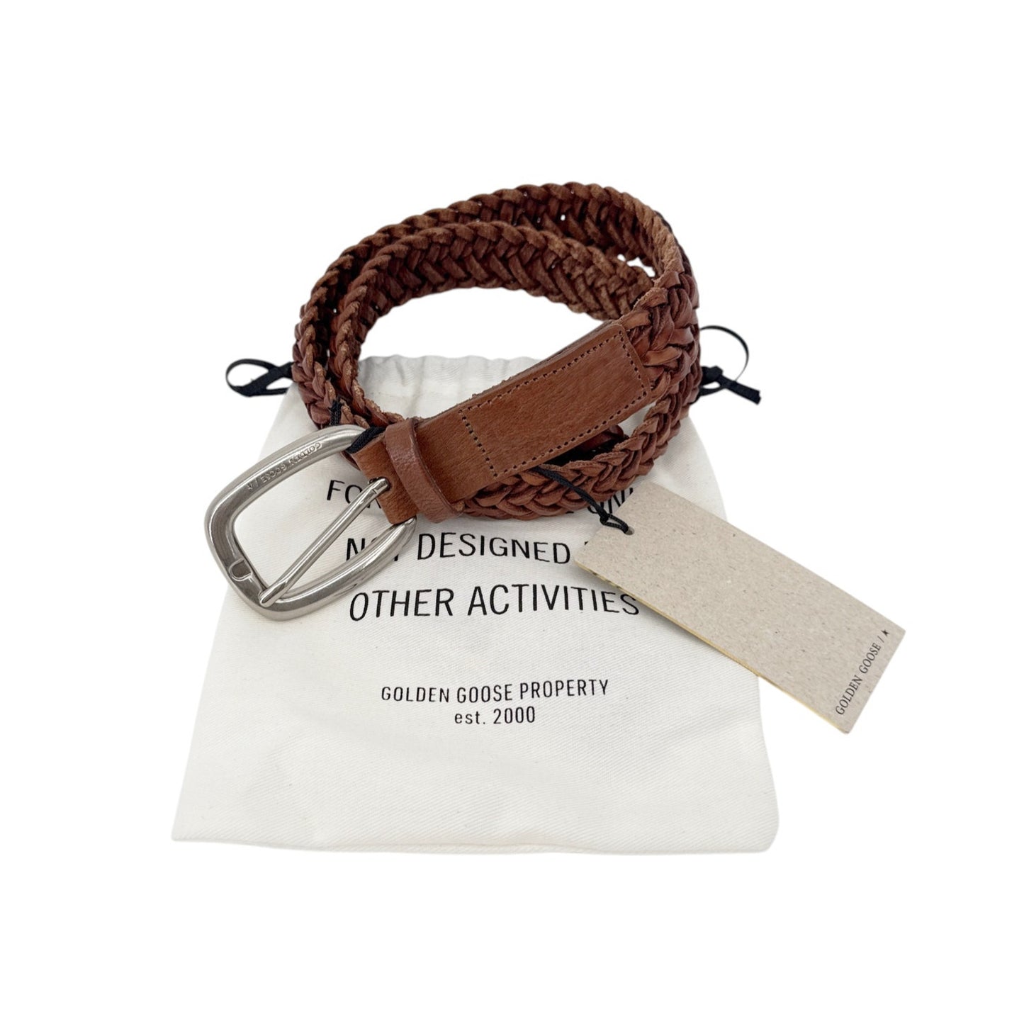 GOLDEN GOOSE Houston Belt in Brown 80cm|32in