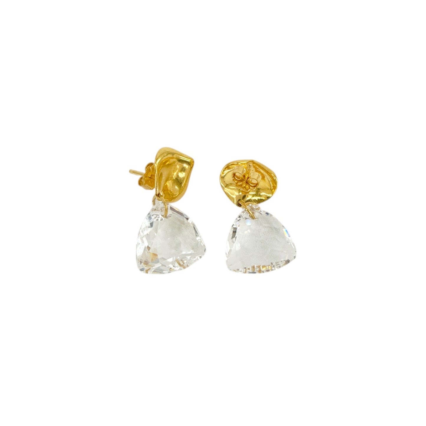 CHAN LUU Emmanuelle Drop Earrings Crystal & Gold